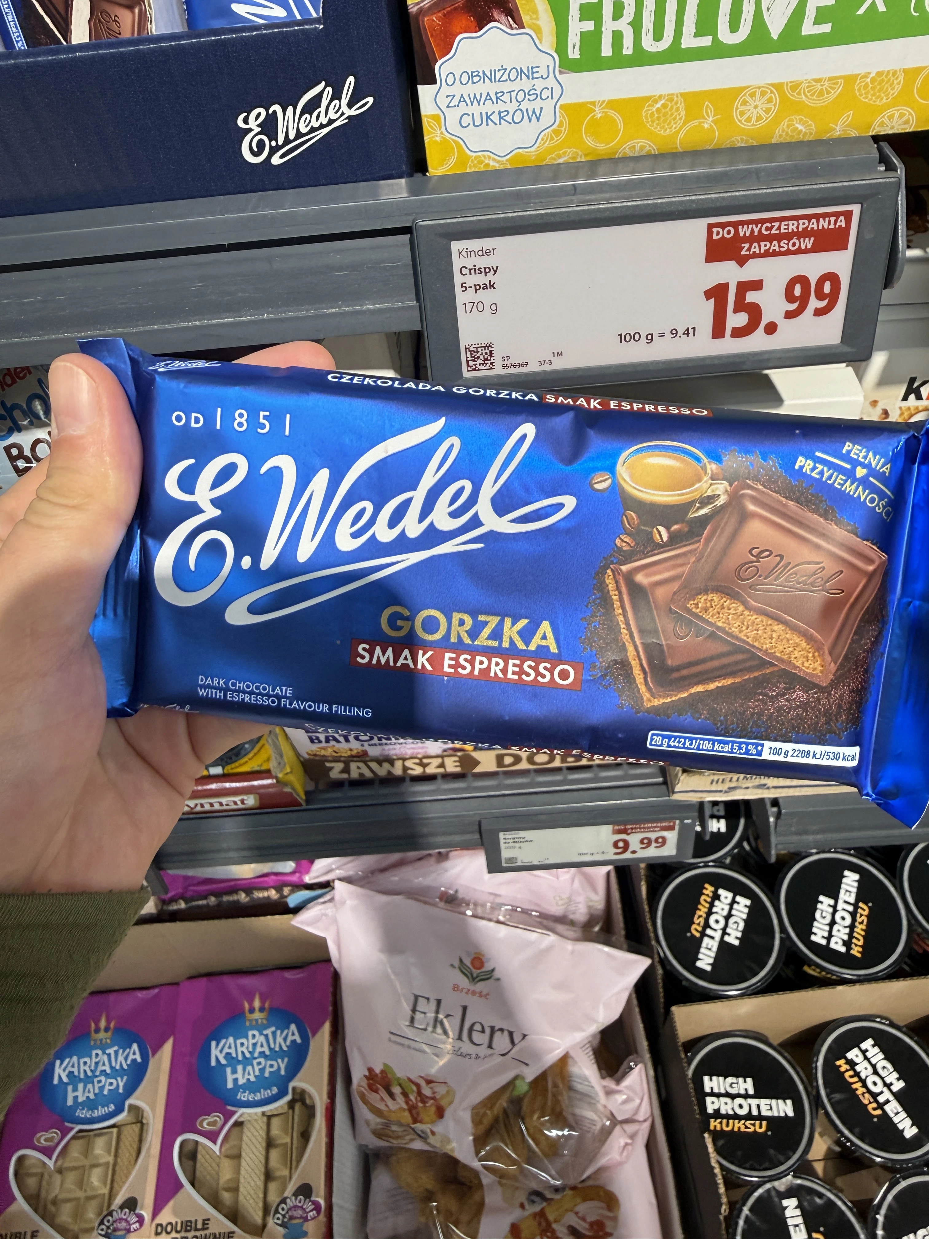 E.Wedel Czekolada gorzka o smaku espresso | 100g
