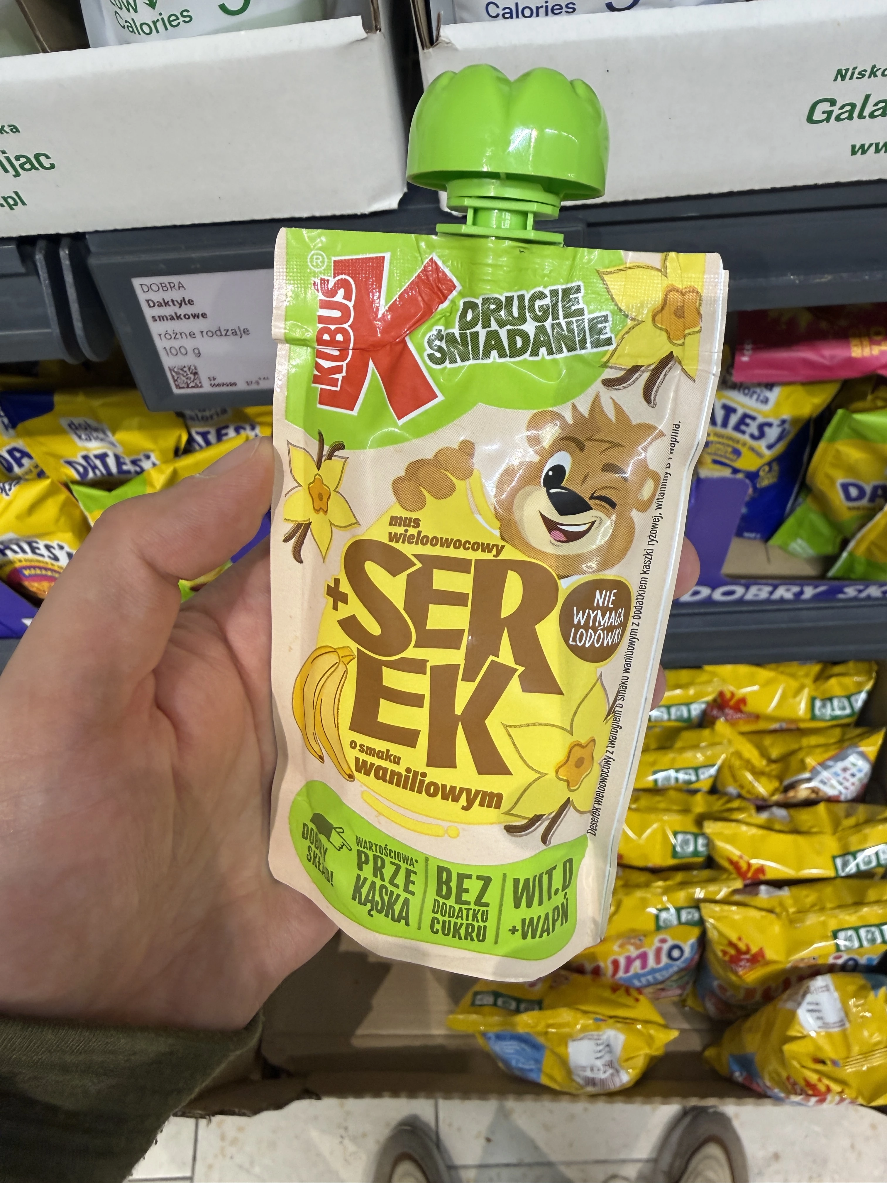 Kubuś Drugie Śniadanie mus wieloowocowy + Serek o smaku waniliowym | 90g