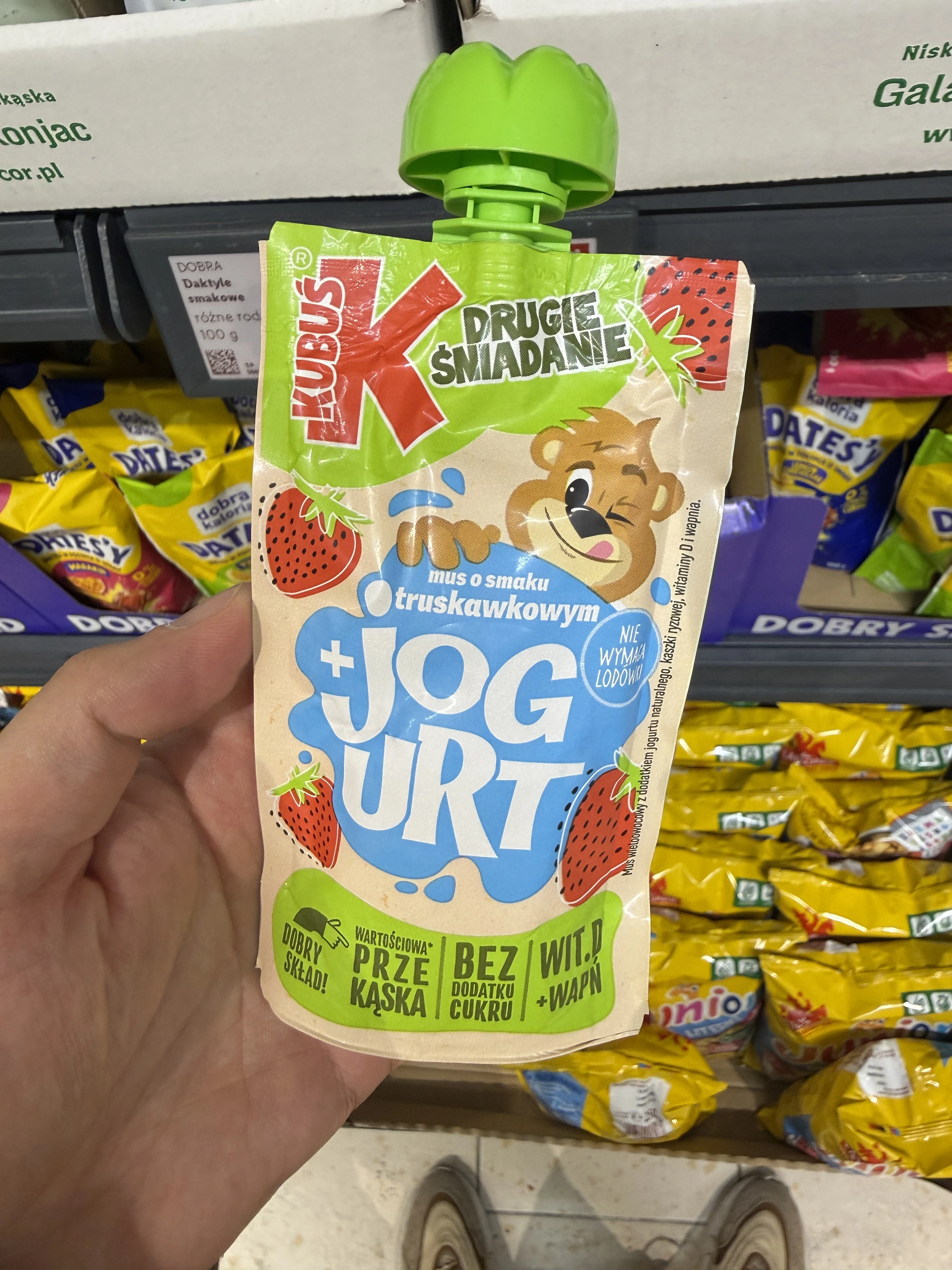 Kubuś Drugie Śniadanie mus o smaku truskawkowym + jogurt | 90g