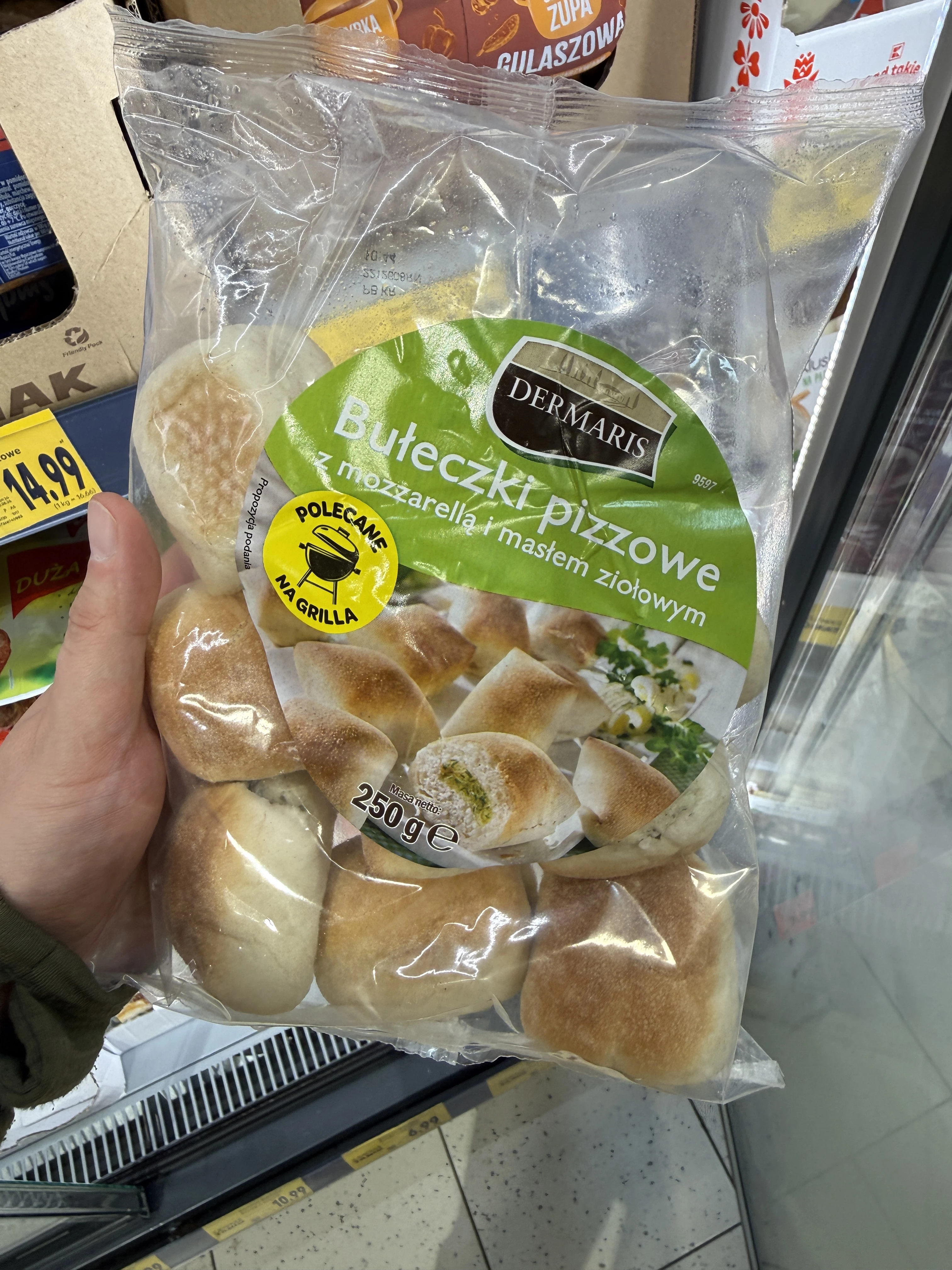 Dermaris Bułeczki pizzowe z mozzarellą i masłem ziołowym | 250g