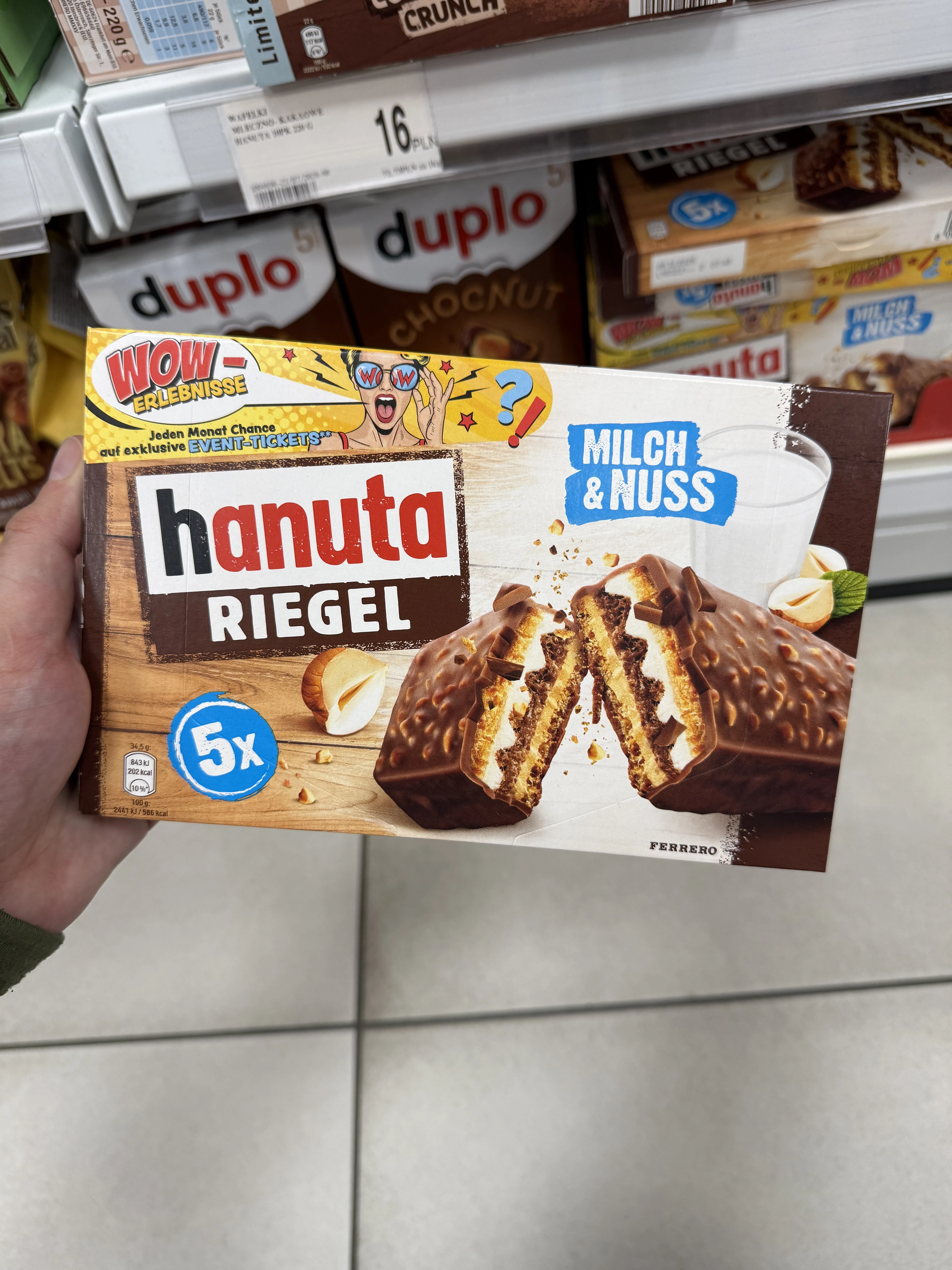 Hanuta Riegel Milch & Nuss WOW-Erlebnisse | 5×34,5g
