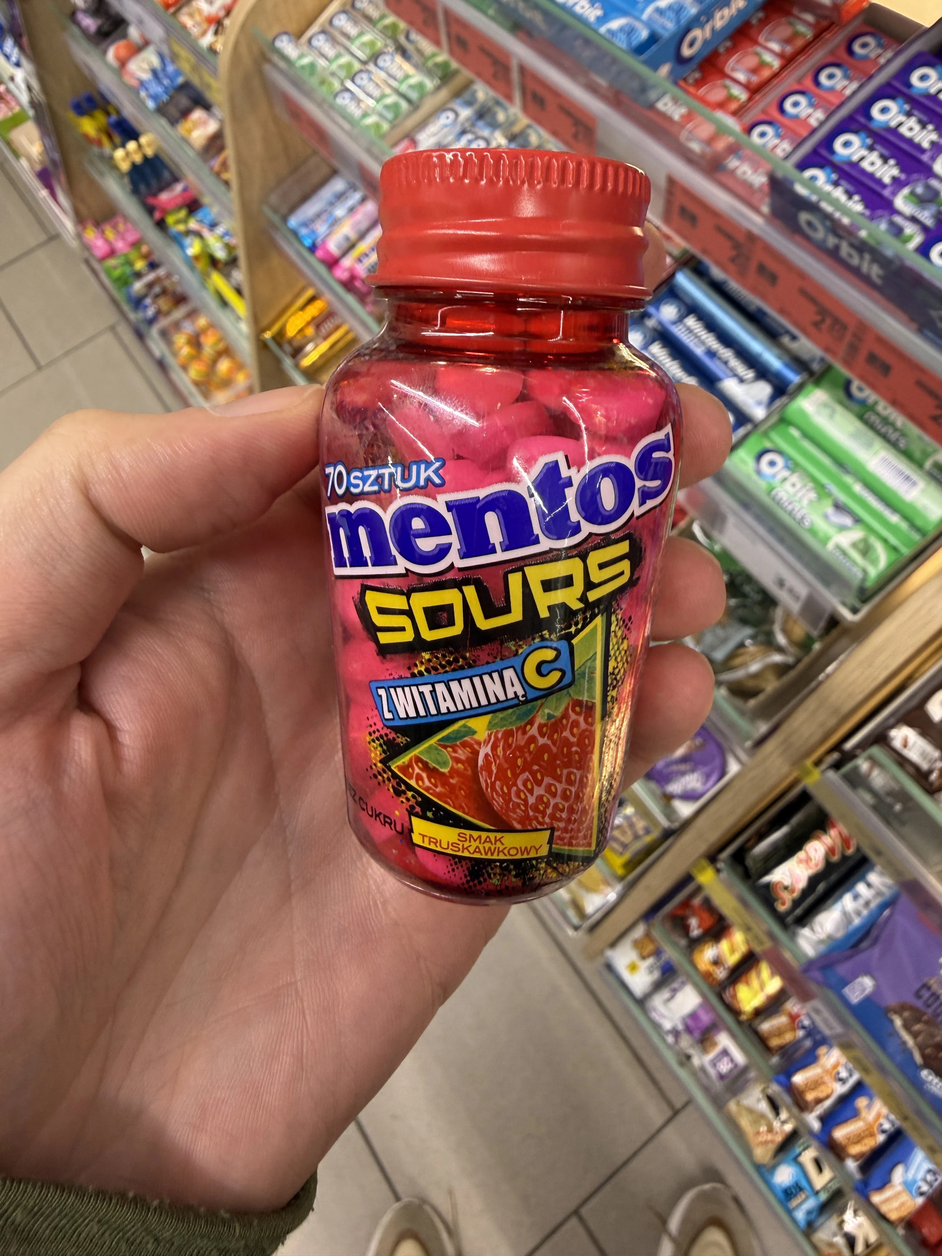 Mentos Sours smak truskawkowy | 49g