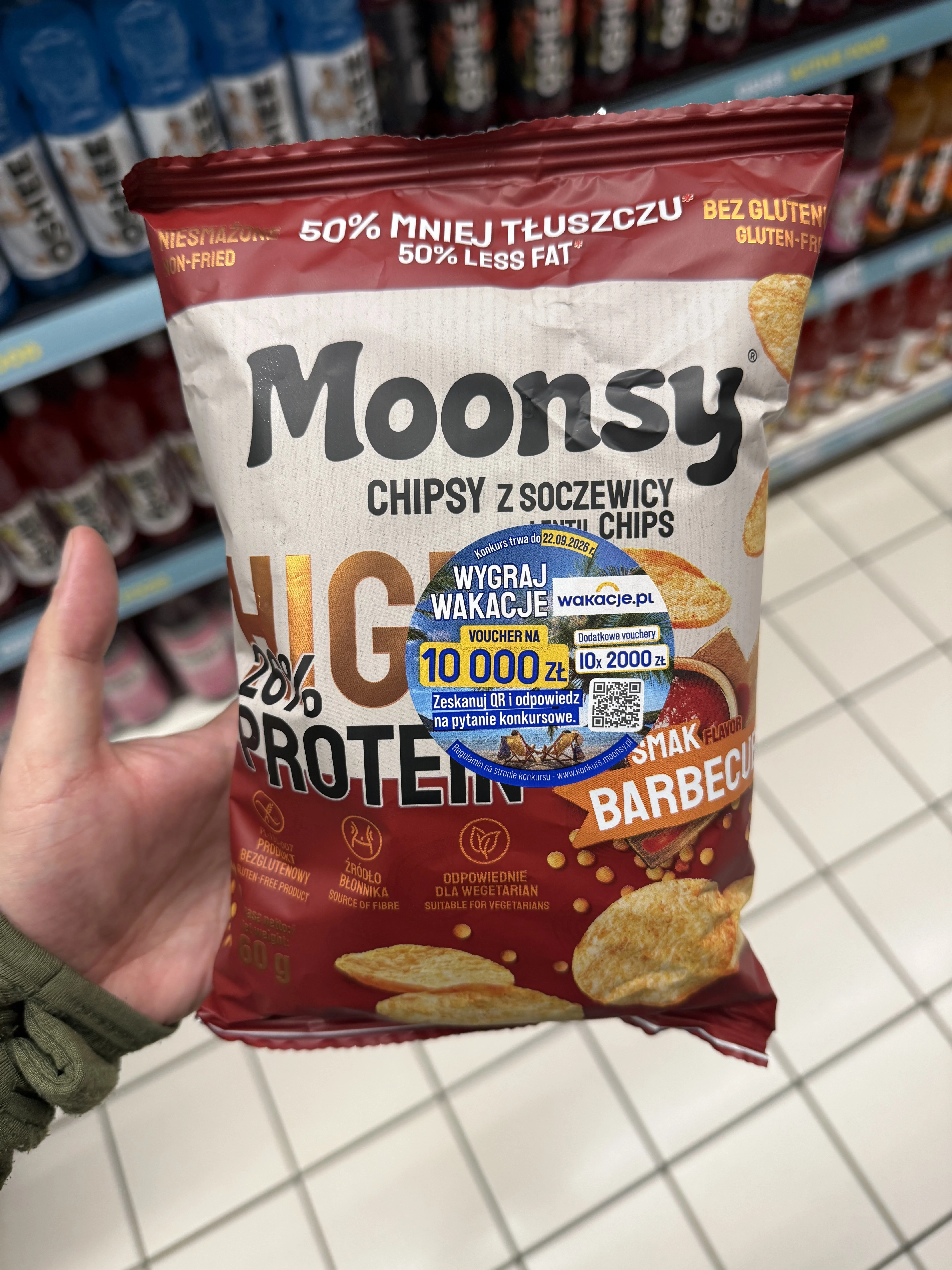 Moonsy Chipsy z Soczewicy High Protein BBQ | 60g
