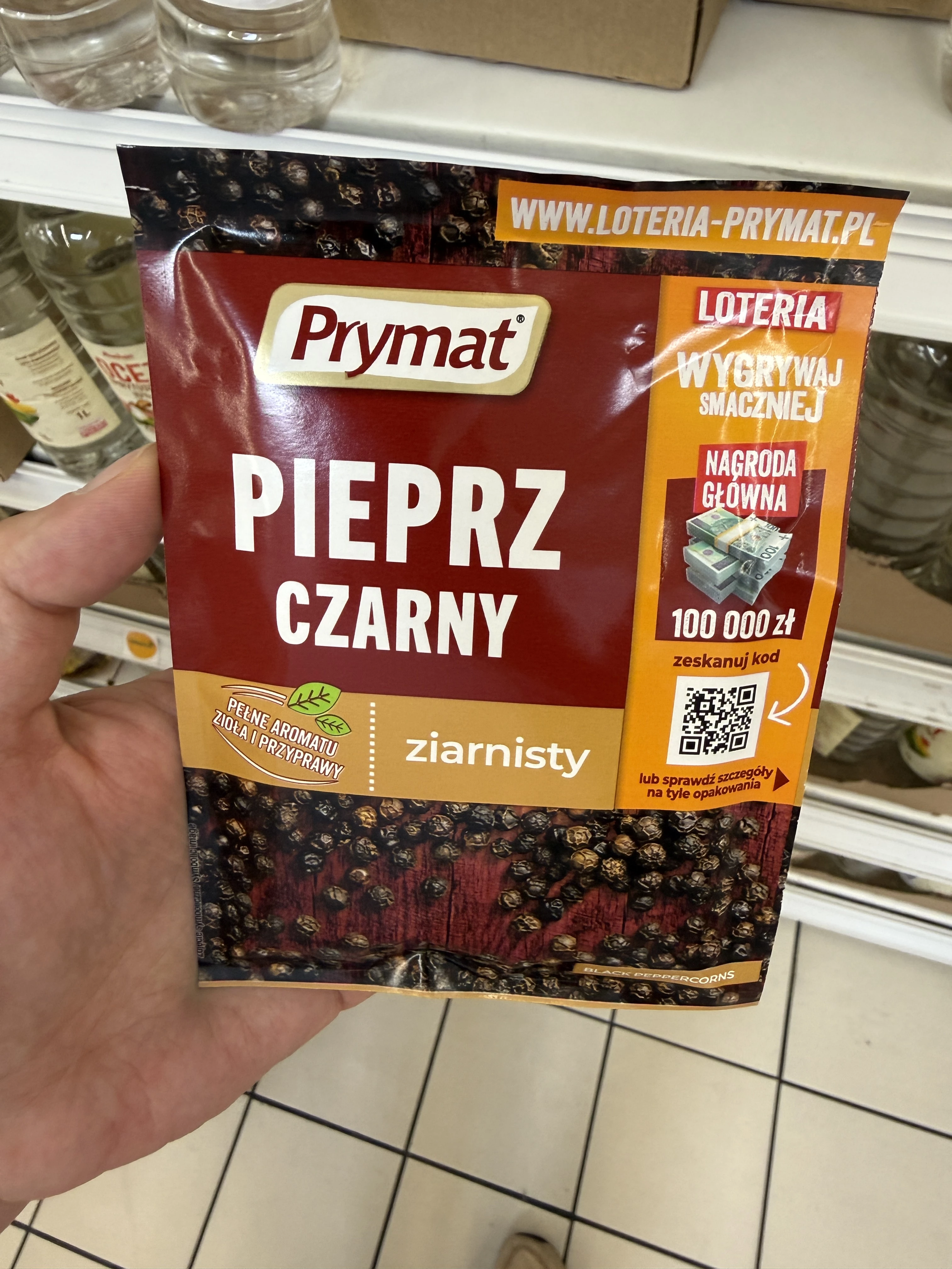 Prymat Pieprz Czarny Ziarnisty (edycja z loterią) | 20g