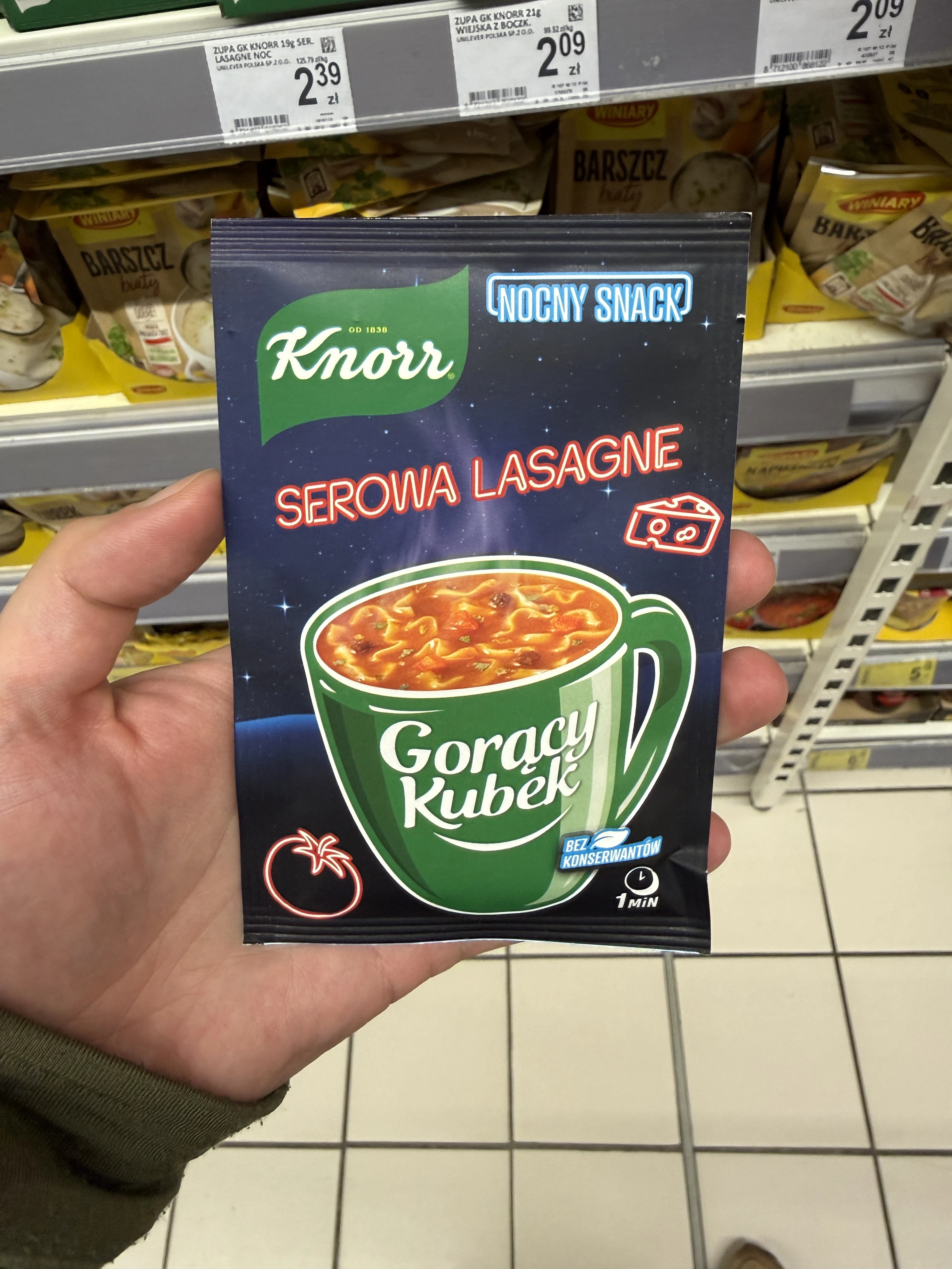 Knorr Gorący Kubek Serowa Lasagne Nocny Snack | 19g