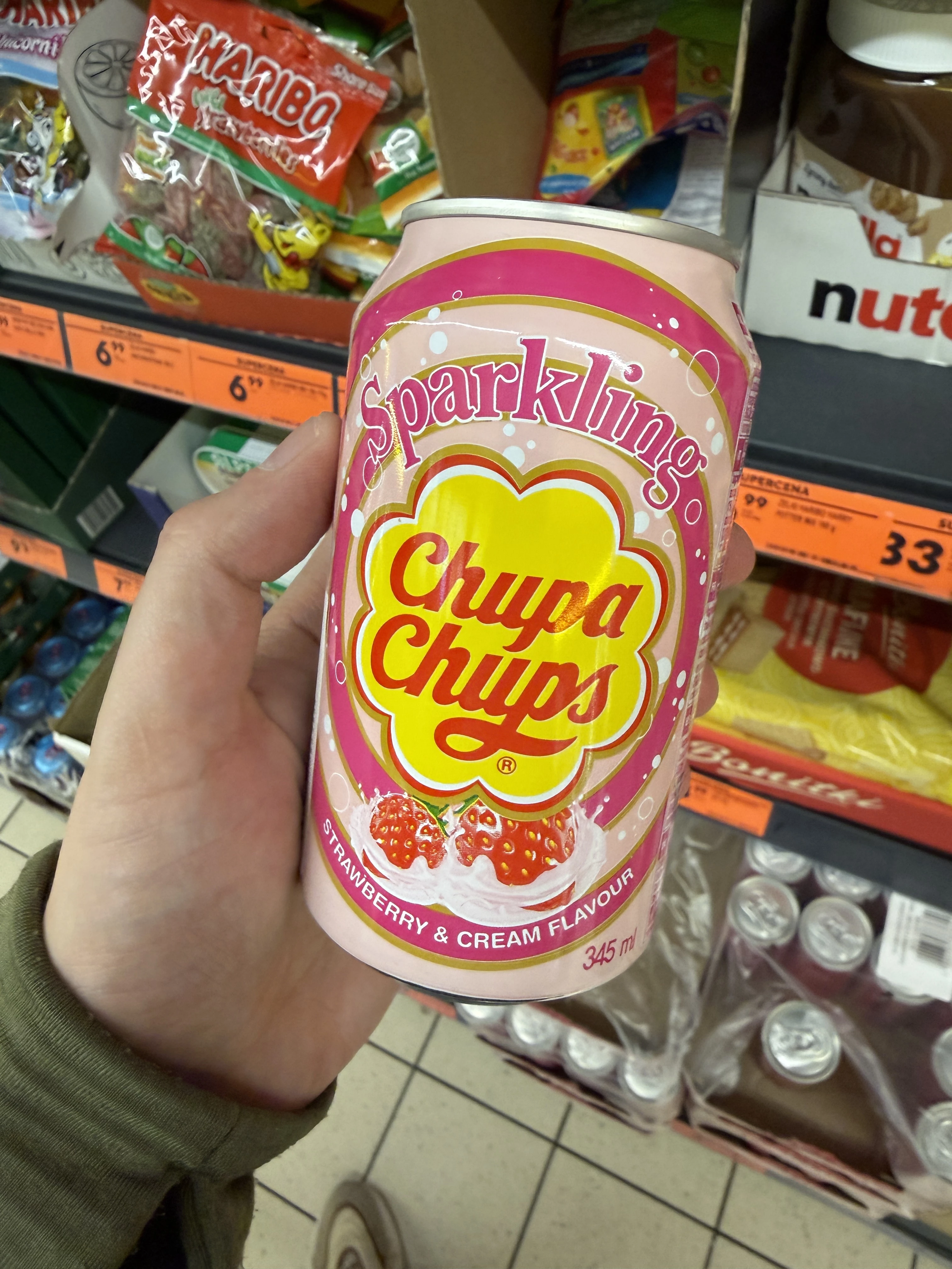 Chupa Chups Sparkling Strawberry & Cream | 345ml