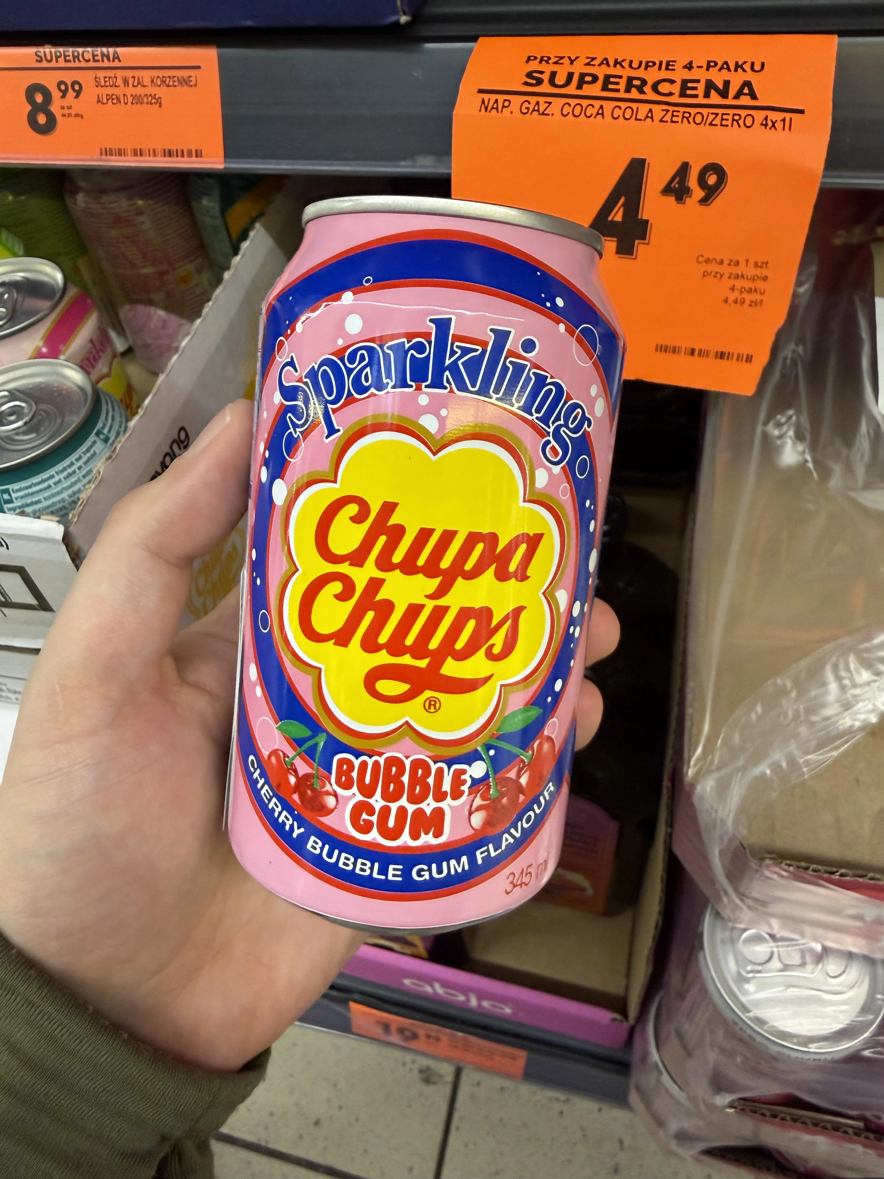Chupa Chups Sparkling Bubble Gum, Cherry Bubble Gum Flavour | 345g