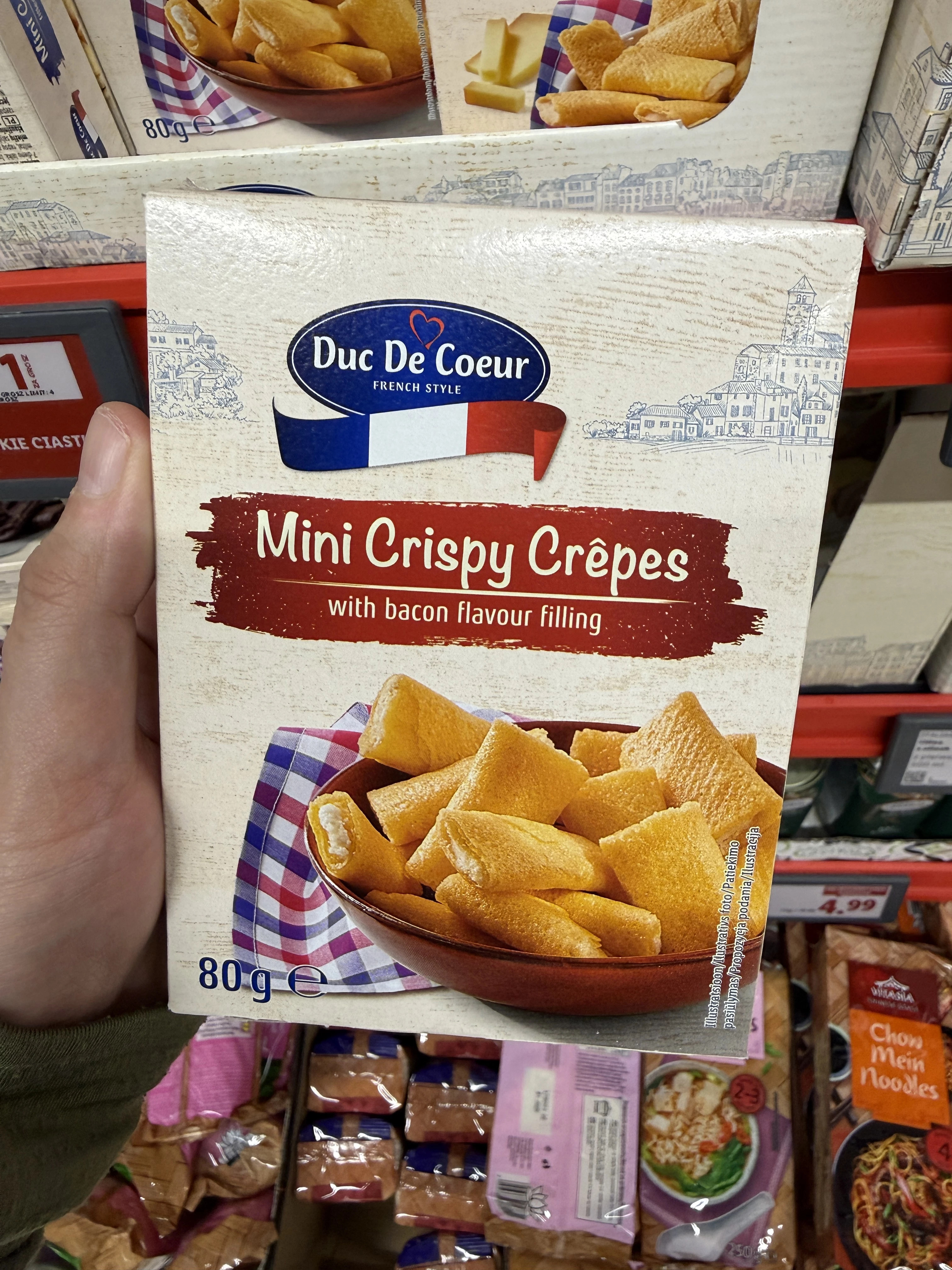 Duc De Coeur Mini Crispy Crêpes with bacon flavour filling | 80g