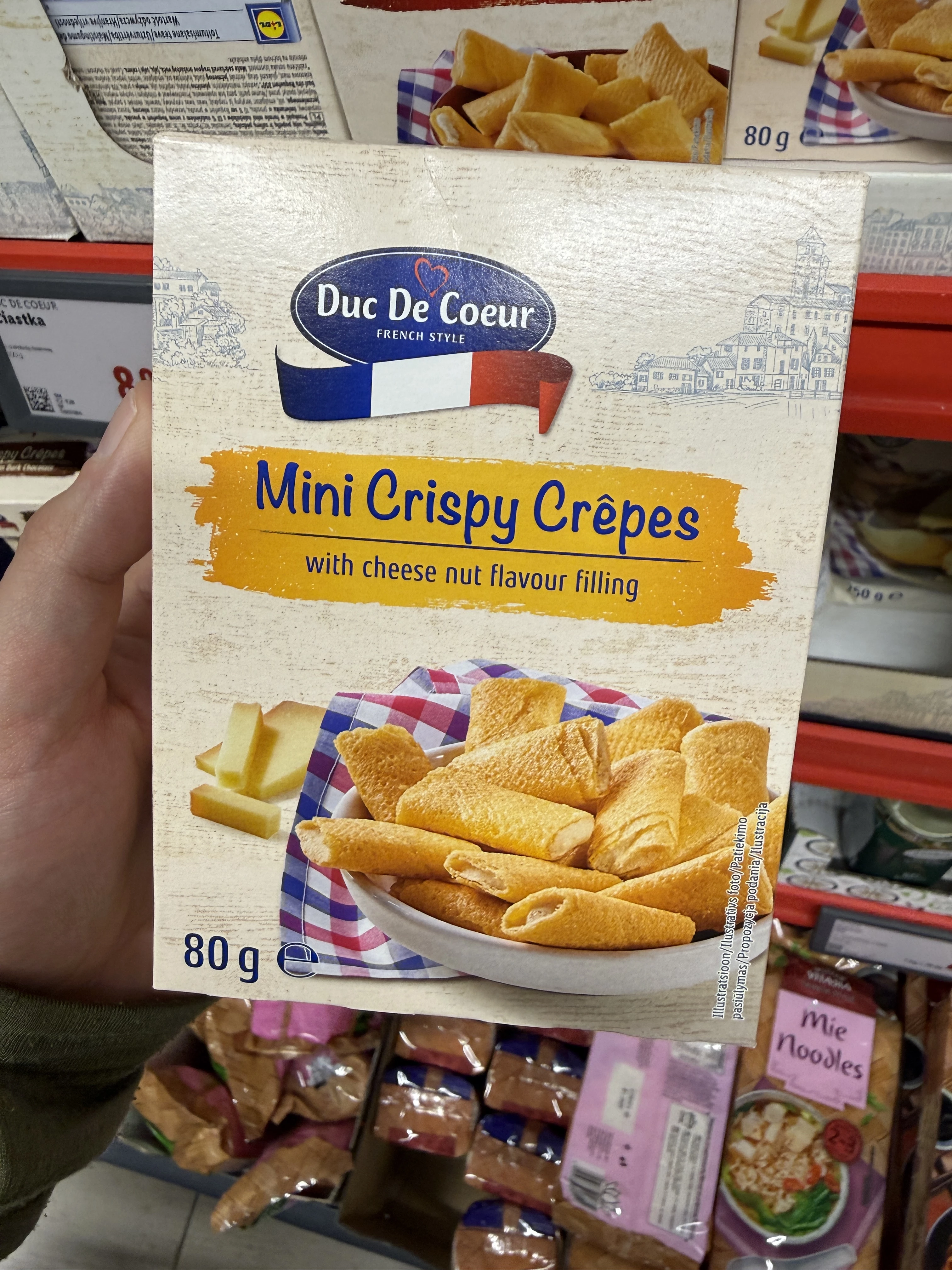Duc De Coeur Mini Crispy Crêpes with cheese nut flavour filling | 80g
