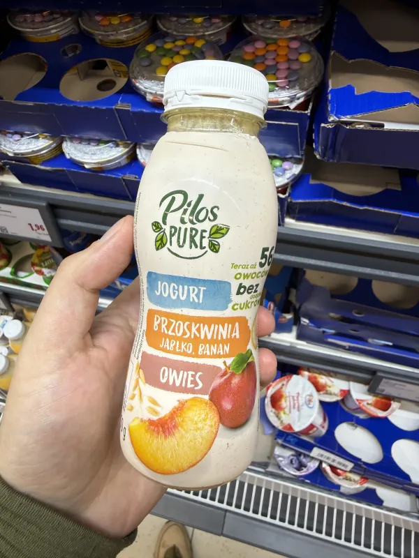 Pilos Pure Jogurt pitny Brzoskwinia Jabłko Banan Owies | 250g