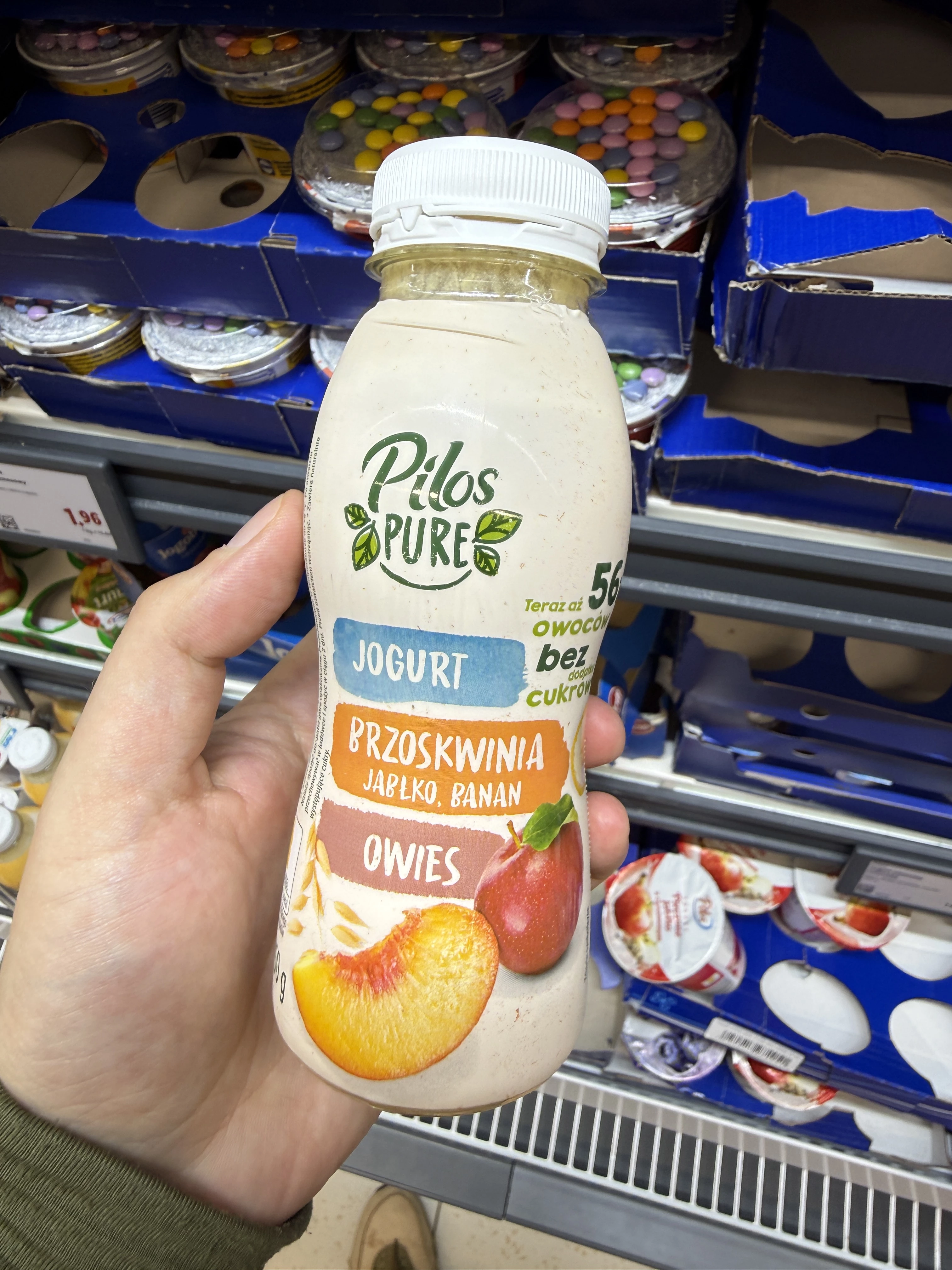Pilos Pure Jogurt pitny Brzoskwinia Jabłko Banan Owies | 250g