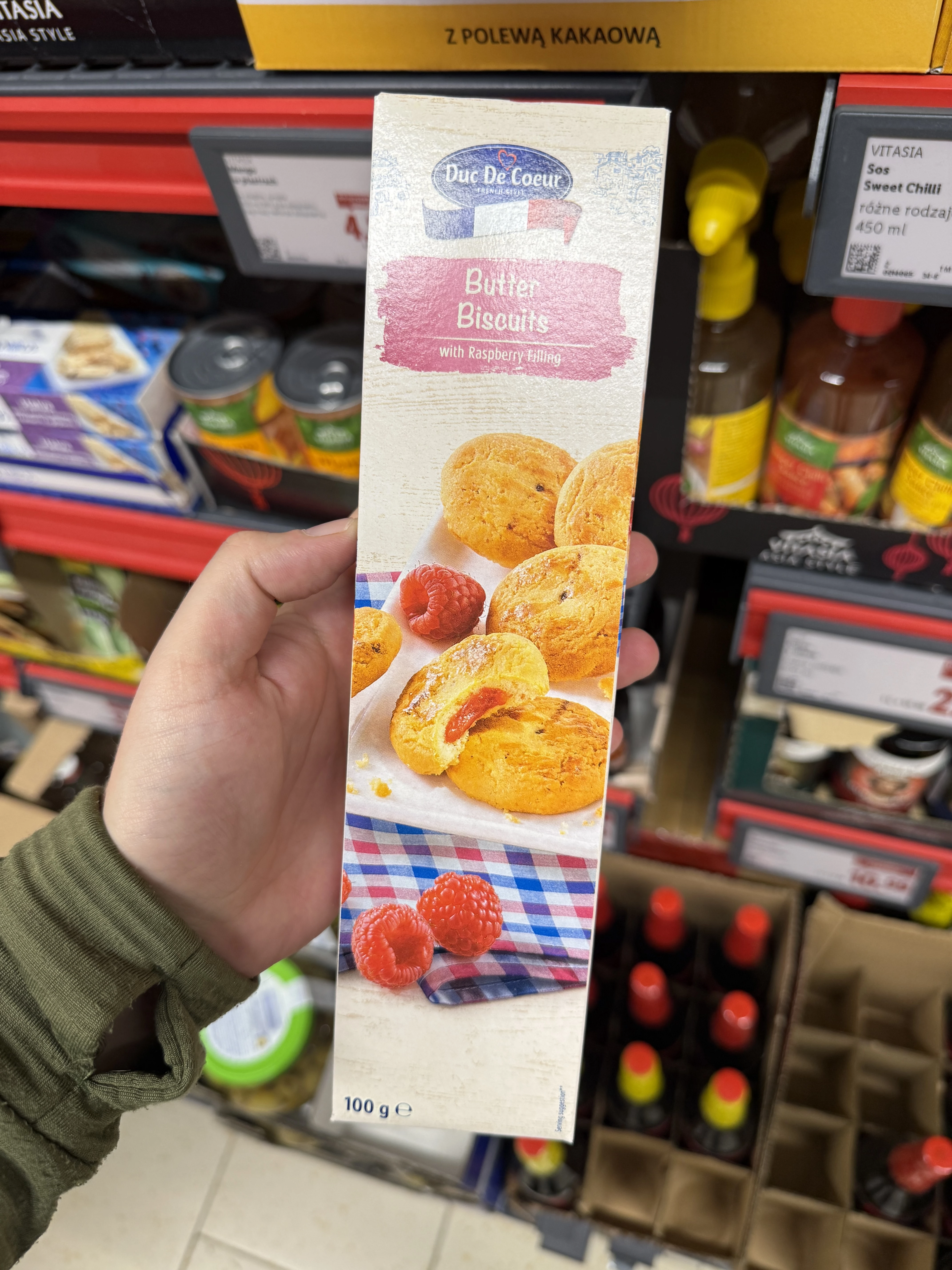 Duc De’Coeur Butter Biscuits with Raspberry Filling | 100g