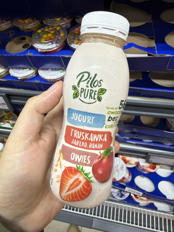 Pilos Pure Jogurt pitny Truskawka Jabłko Banan Owies | 250g