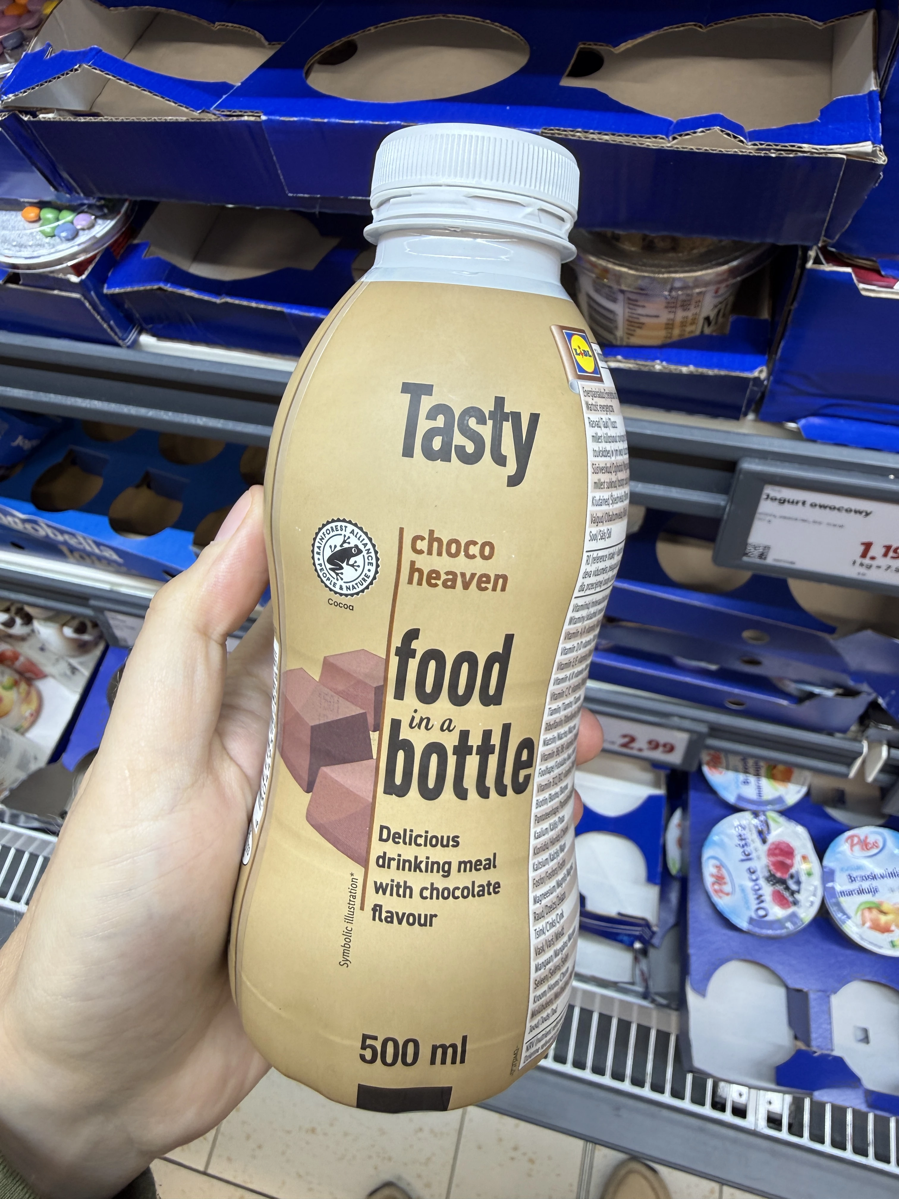 Pilos Tasty Food in a Bottle Choco Heaven / napój o smaku czekoladowym | 500ml