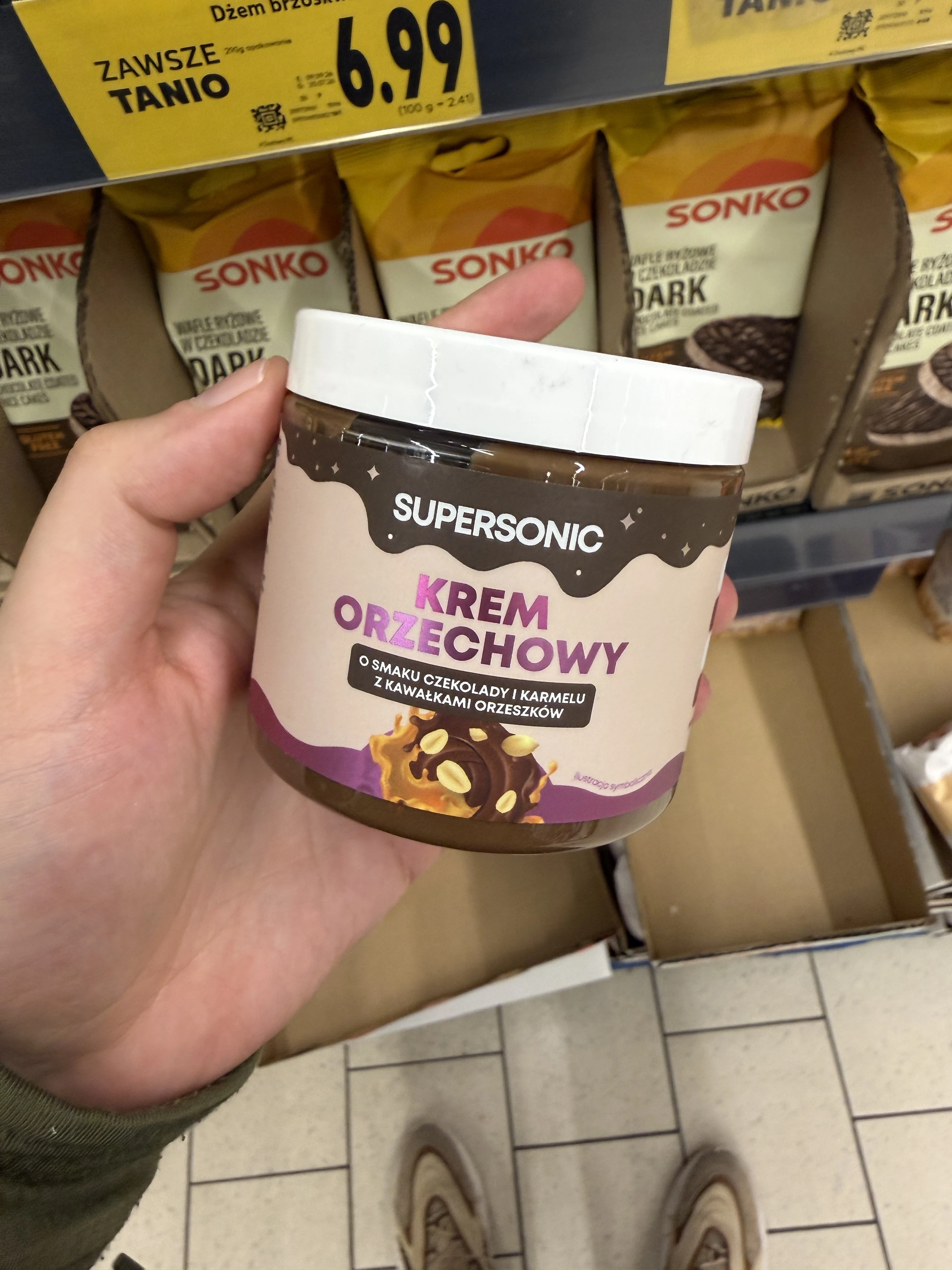 Supersonic Krem orzechowy smak czekoladowo-karmelowy z kawałkami orzechów | 160g