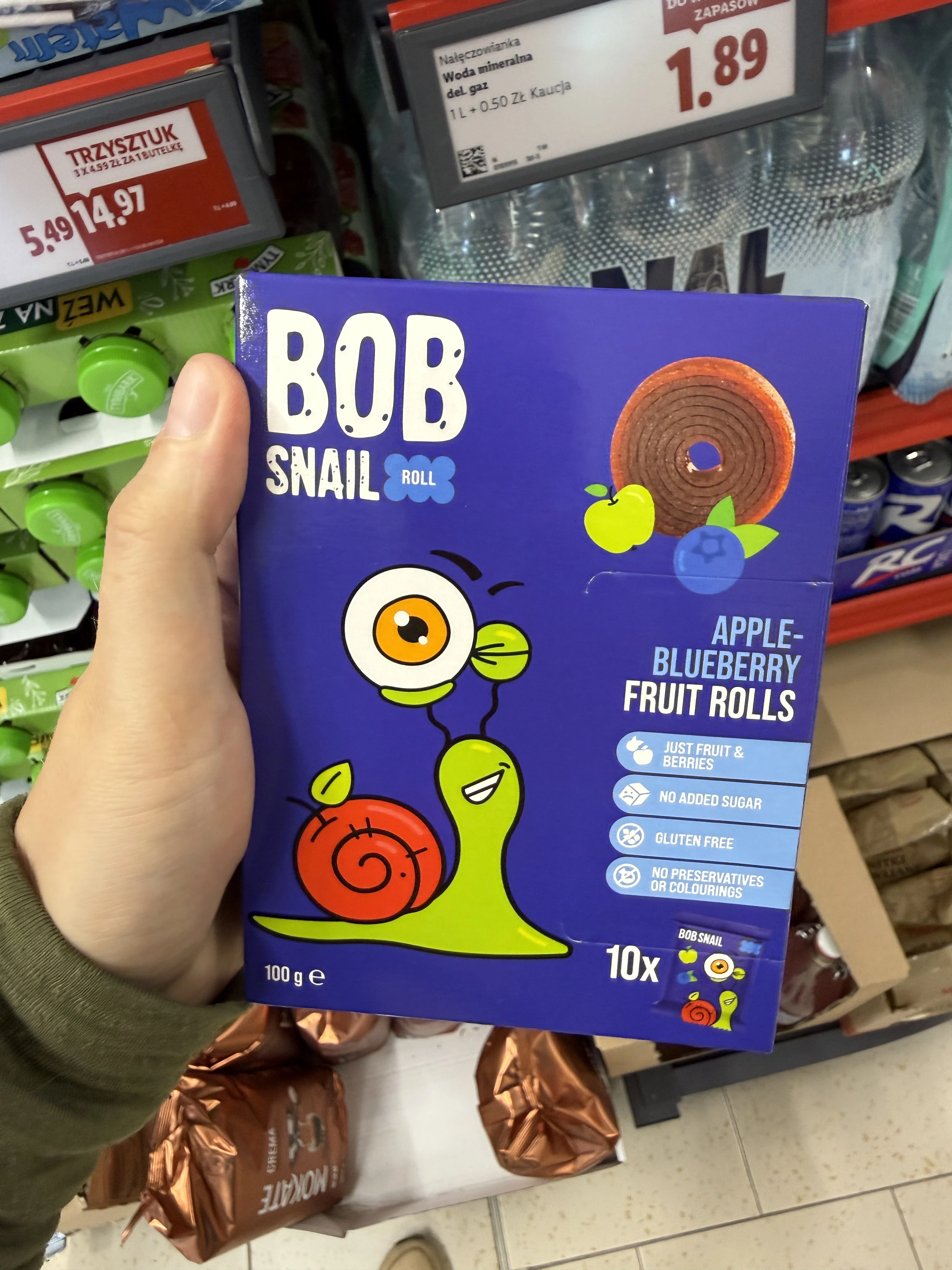 Bob Snail Roll Apple-Blueberry Fruit Rolls / Przekąski jabłkowo-borówkowe | 100g