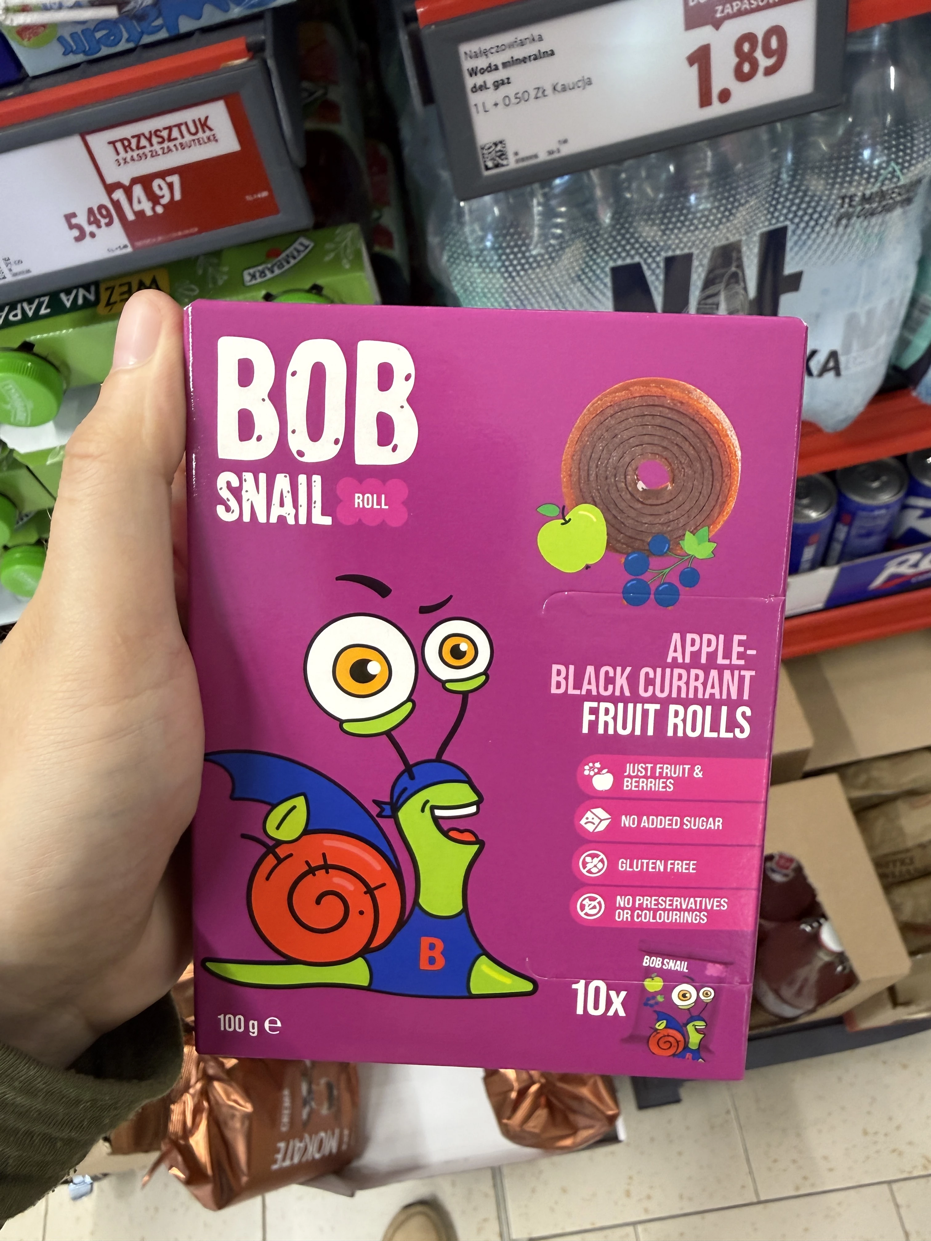 Bob Snail Roll Apple-Black Currant Fruit Rolls / Przekąski jabłkowo-porzeczkowe | 100g