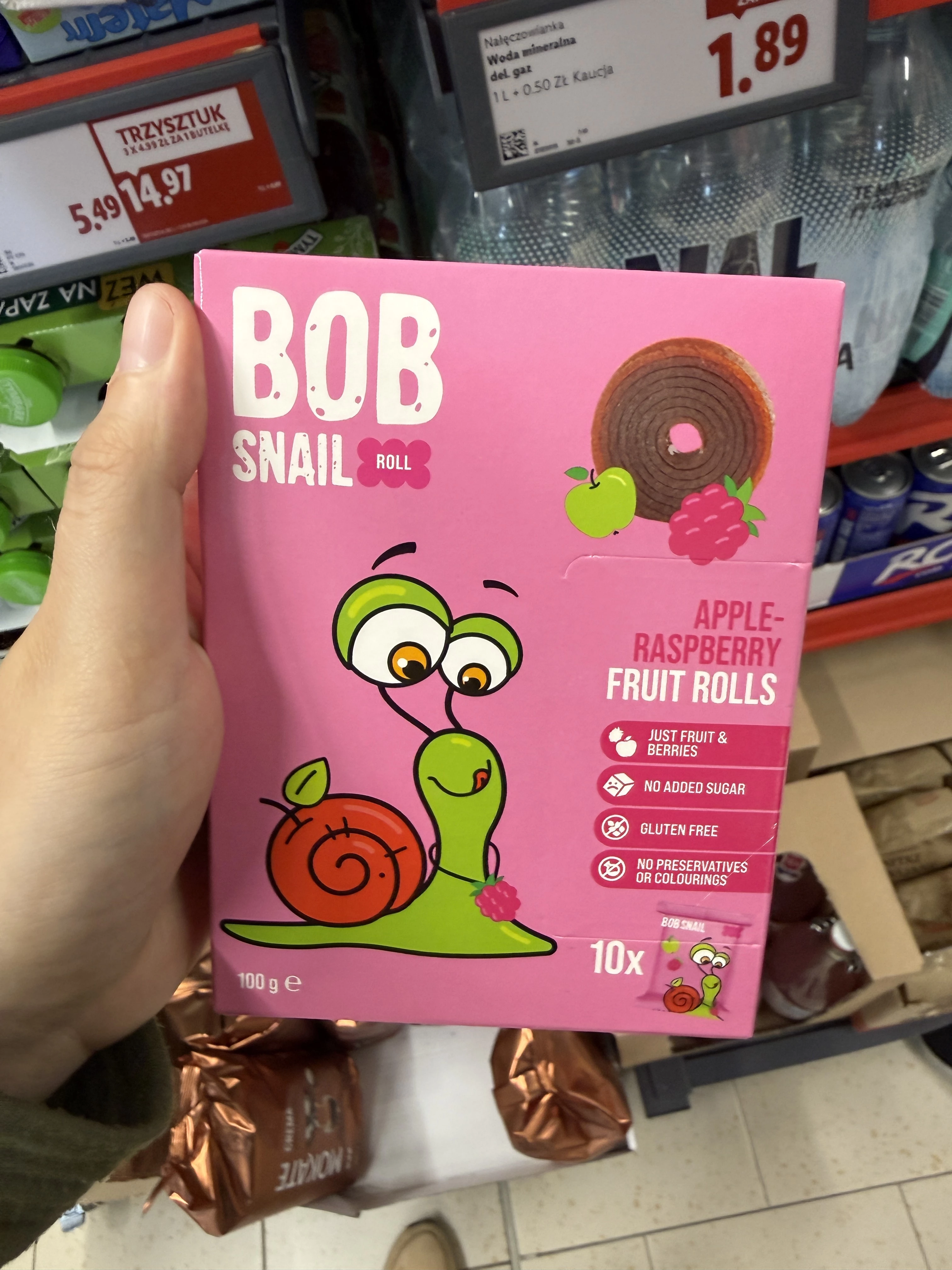 Bob Snail Roll Apple-Raspberry Fruit Rolls / Przekąski jabłkowo-malinowe | 100g
