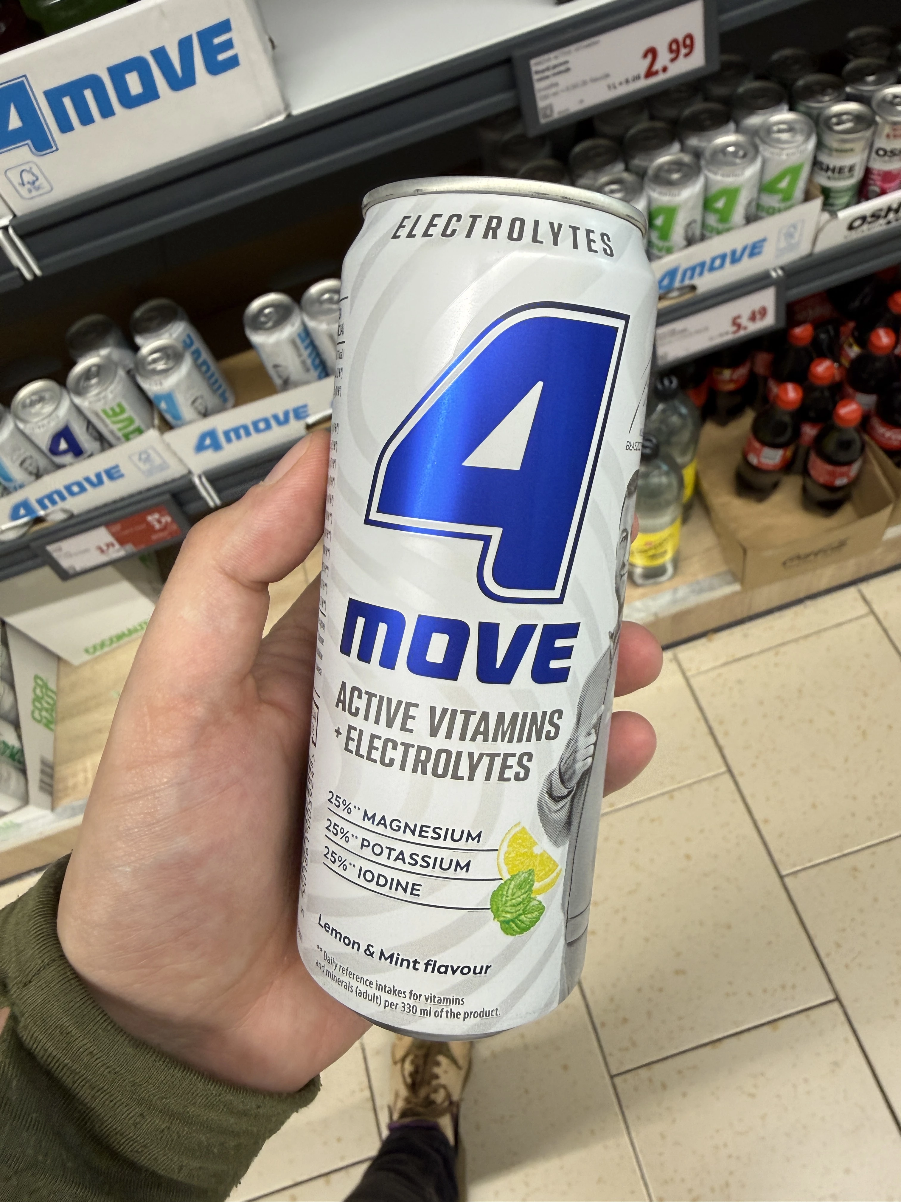 4Move Active Vitamins + Electrolytes Lemon & Mint Flavour | 330ml