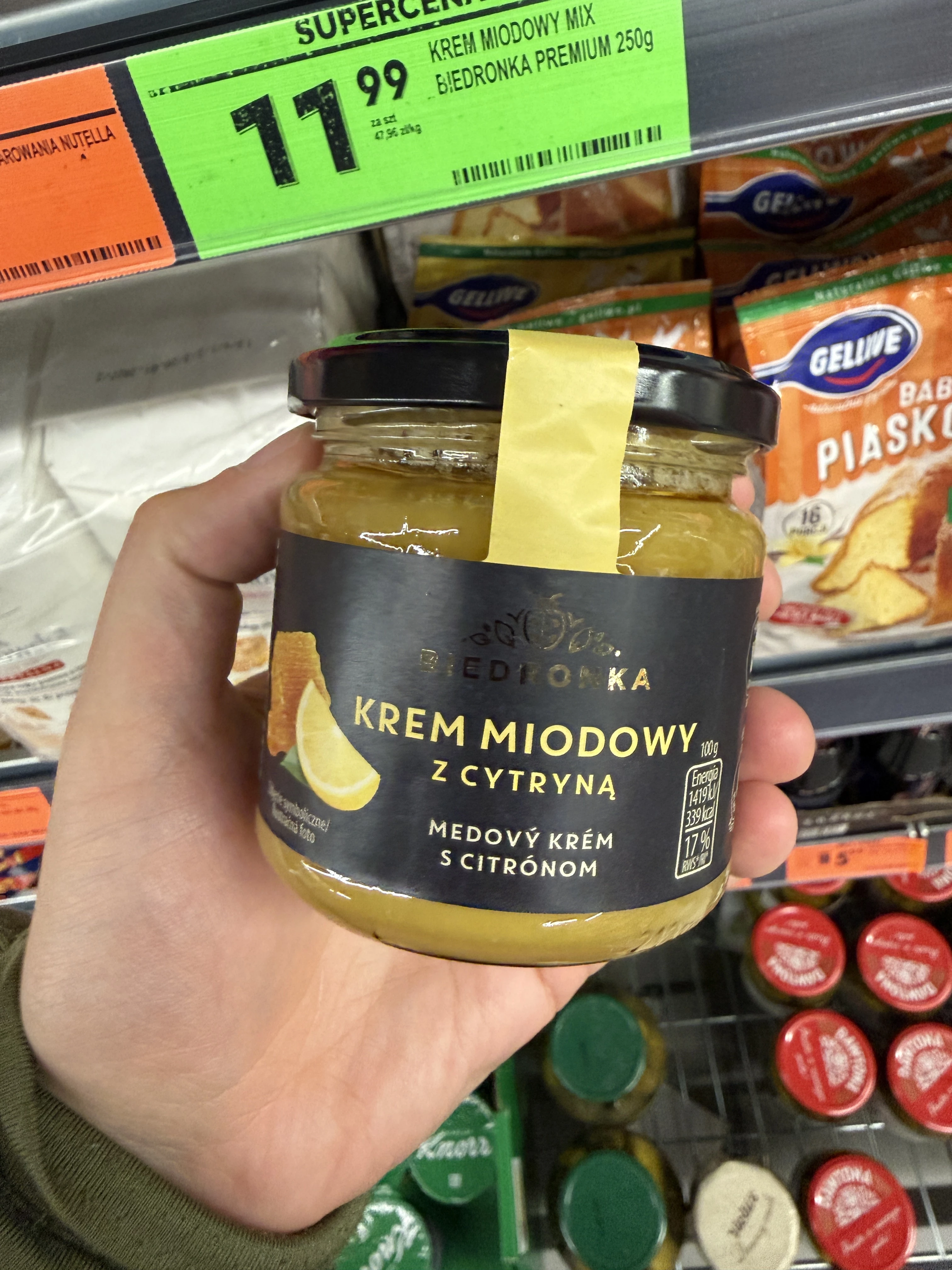 Biedronka Krem miodowy z cytryną | 250g
