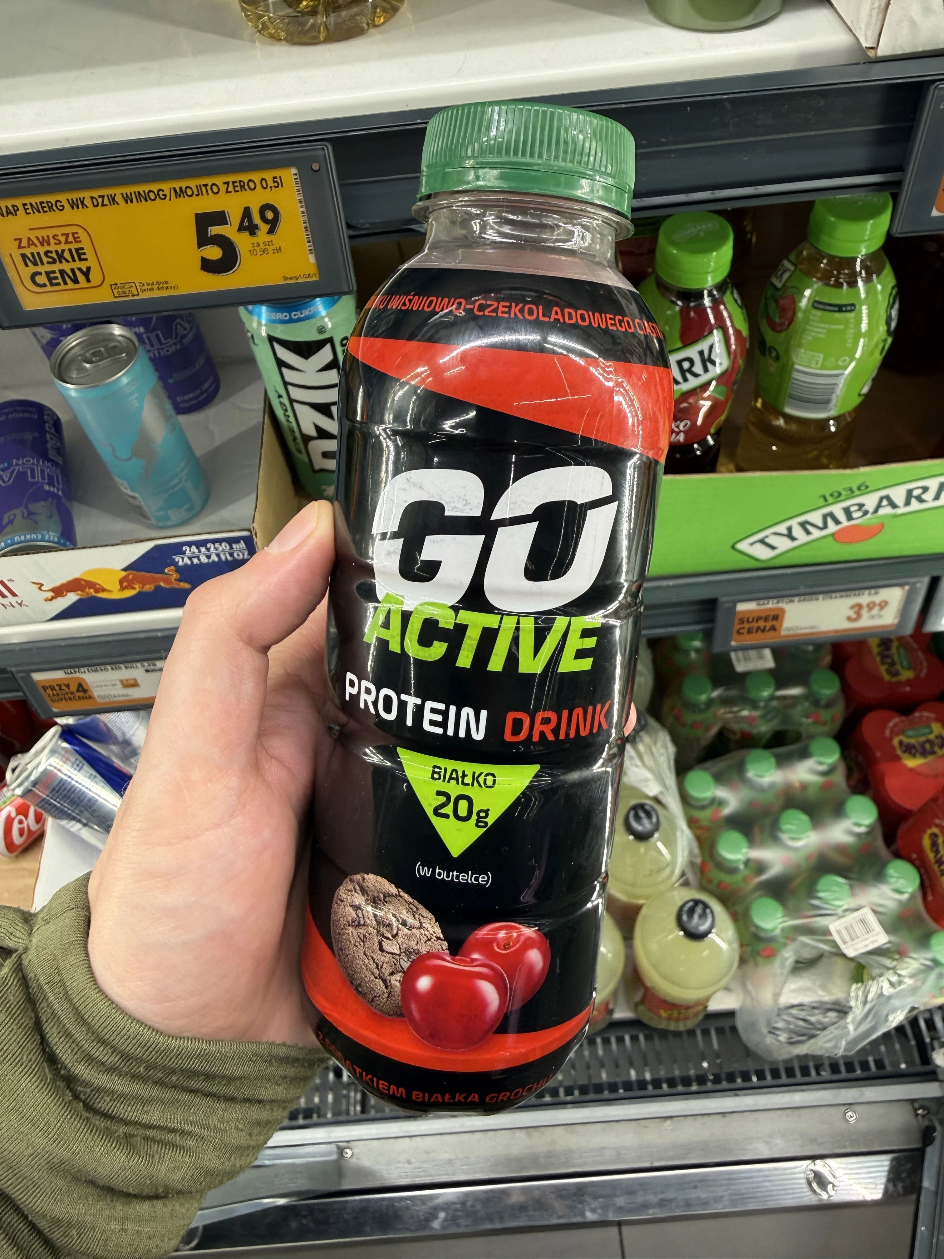 Go Active Protein Drink o smaku wiśniowo-czekoladowego ciastka | 500ml
