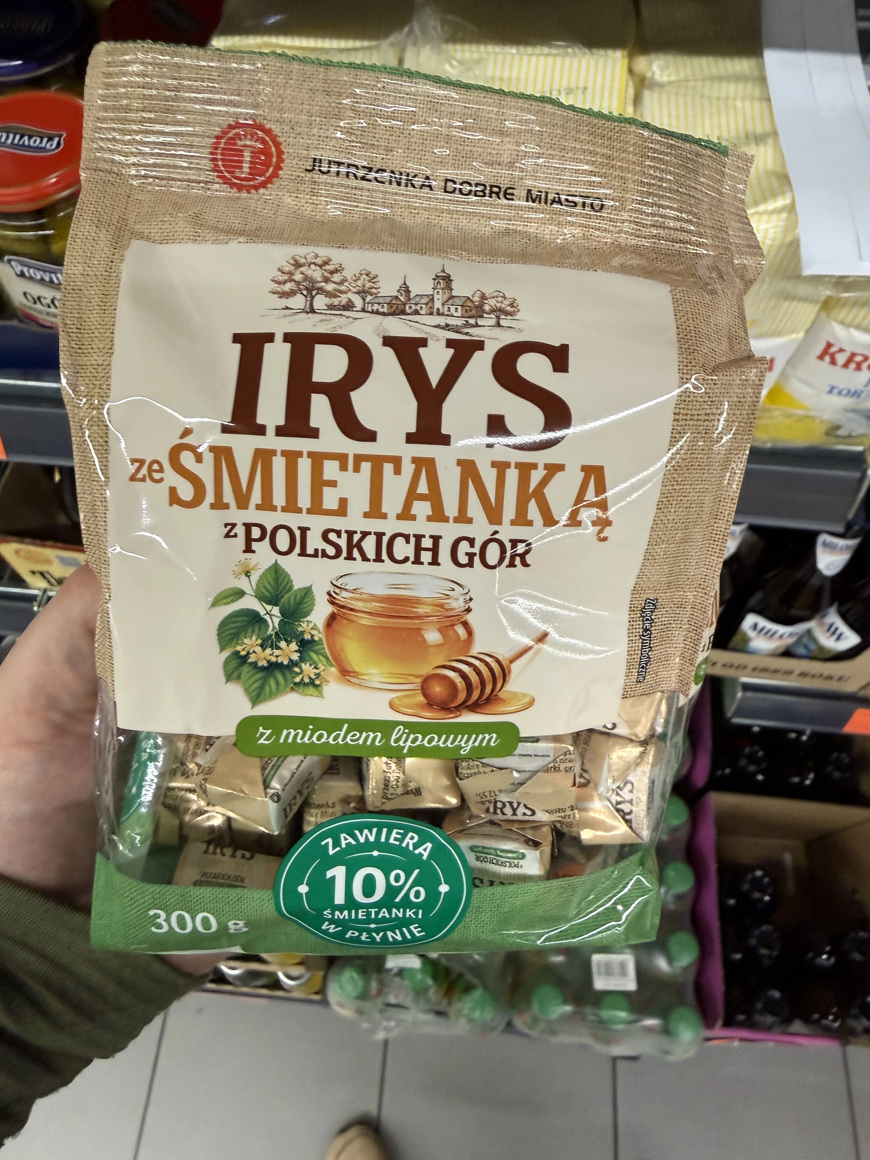 Jutrzenka Dobre Miasto Irys ze śmietanką z polskich gór z miodem lipowym | 300g
