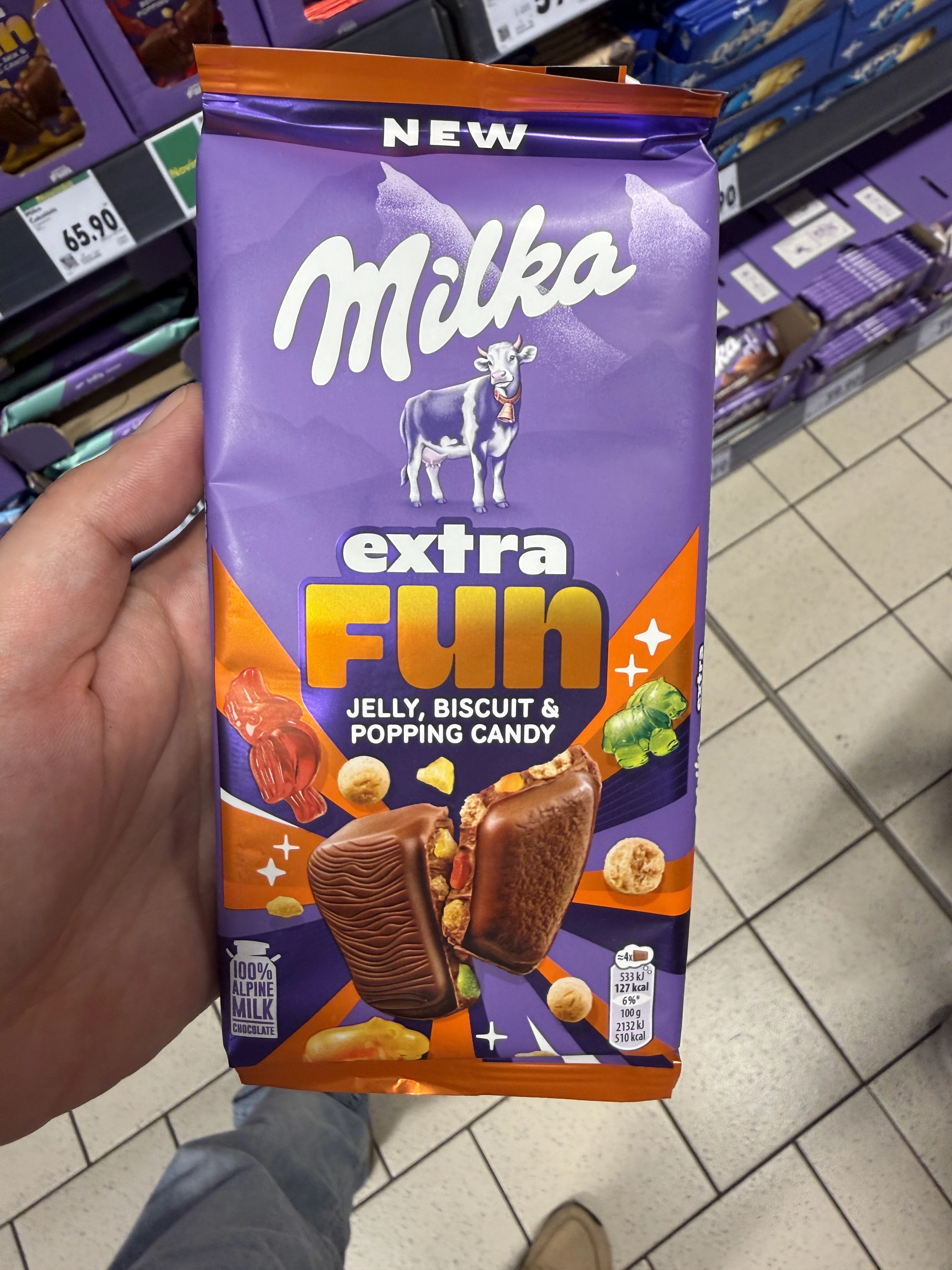 Milka Extra Fun Jelly, Biscuit & Popping Candy | 150g