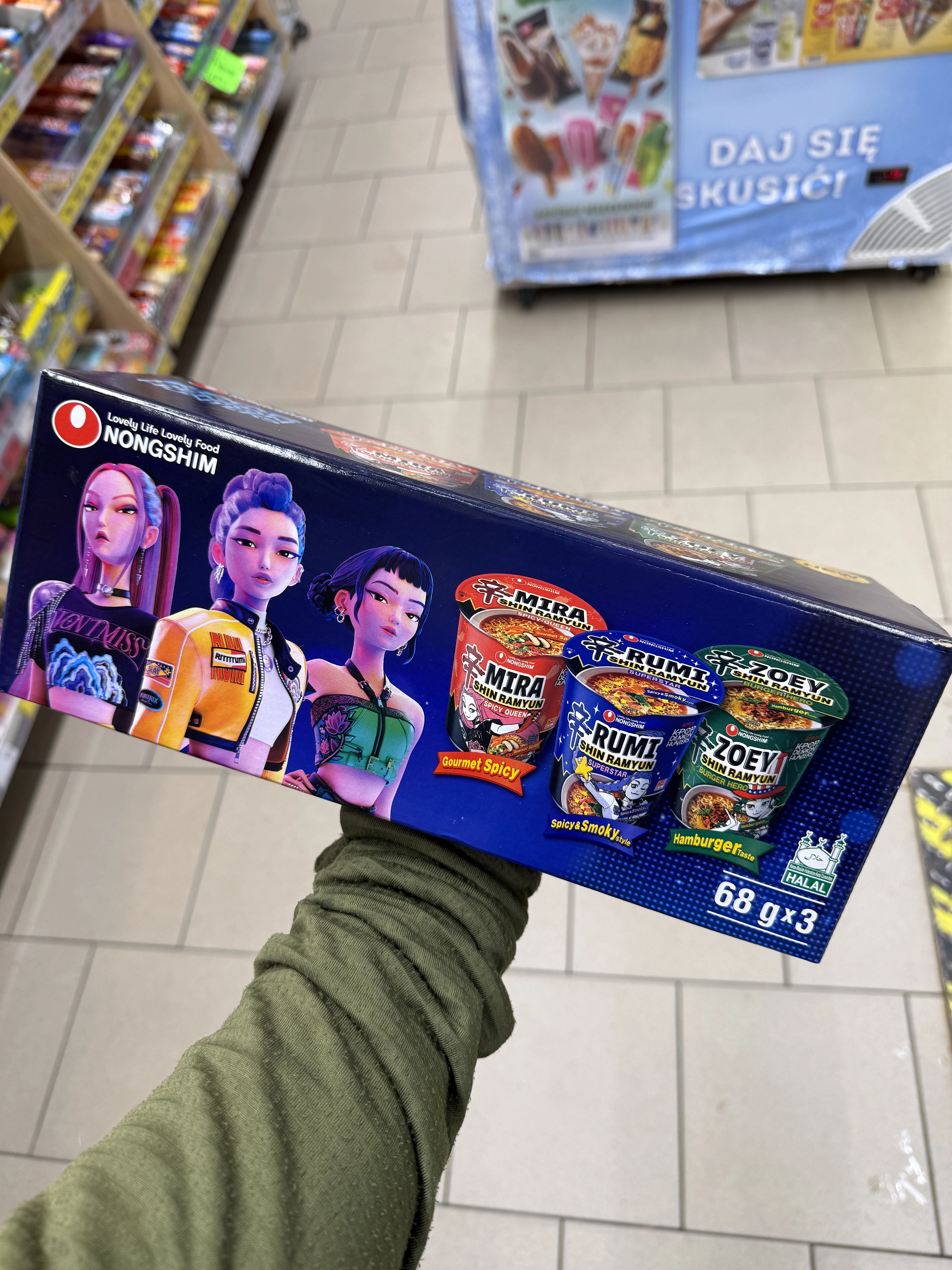 Nongshim Shin Ramyun K-Pop Demon Hunters Multipack niebieski karton | 3x68g