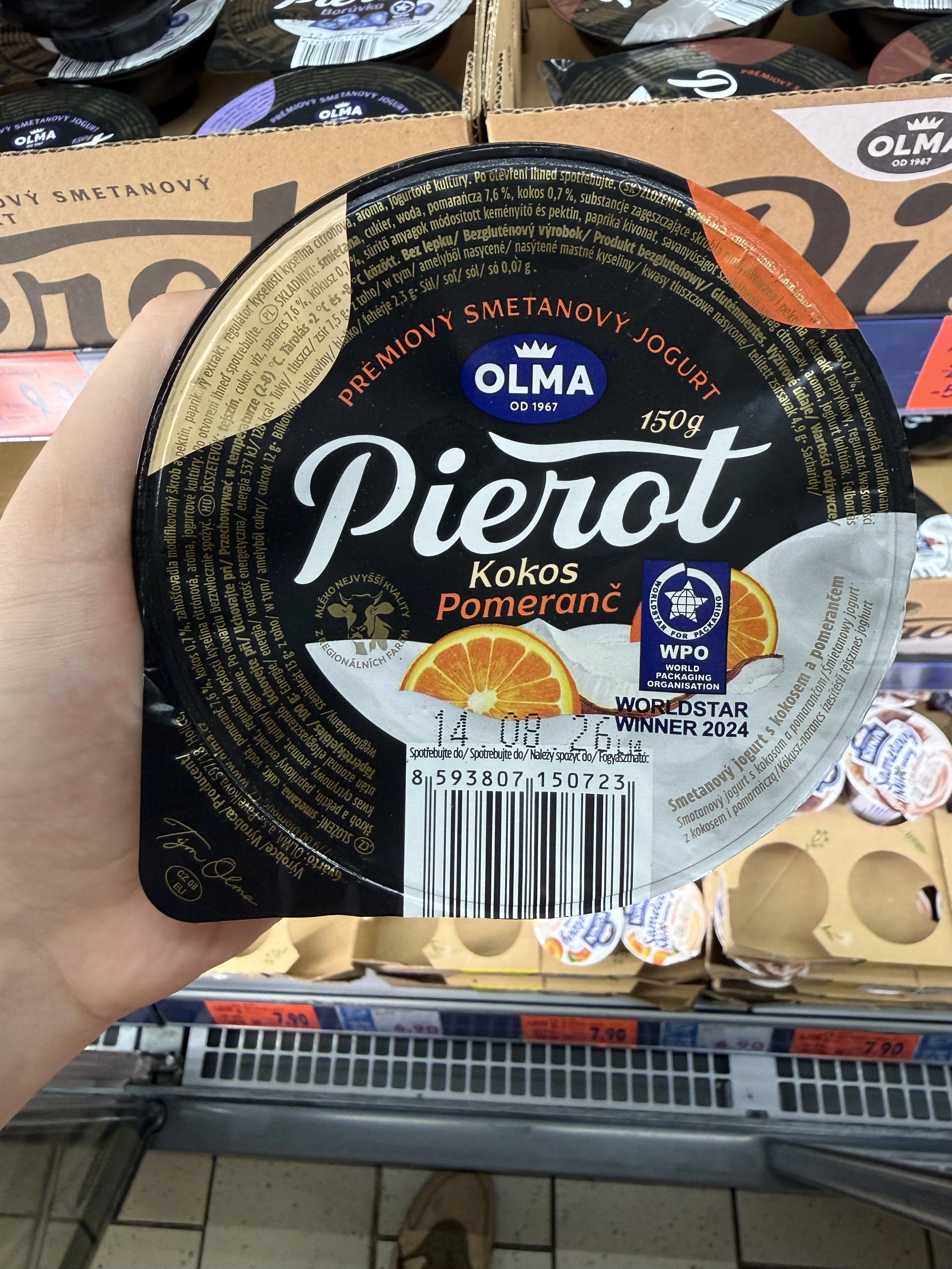 Olma Pierot Kokos Pomeranč / Śmietanowy jogurt z kokosem i pomarańczą | 150g