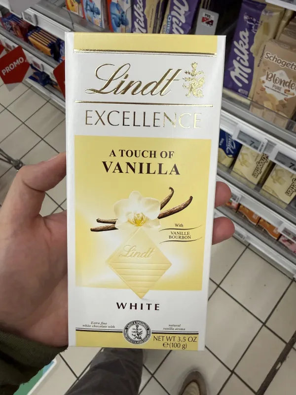 Lindt Excellence A Touch of Vanilla White / Biała czekolada z naturalnym aromatem wanilii | 100g
