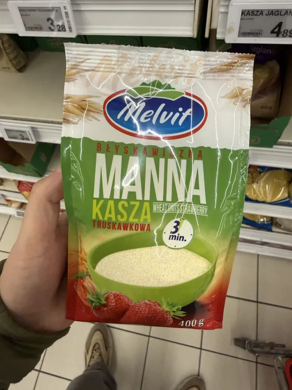 Melvit Błyskawiczna kasza manna truskawkowa | 400g