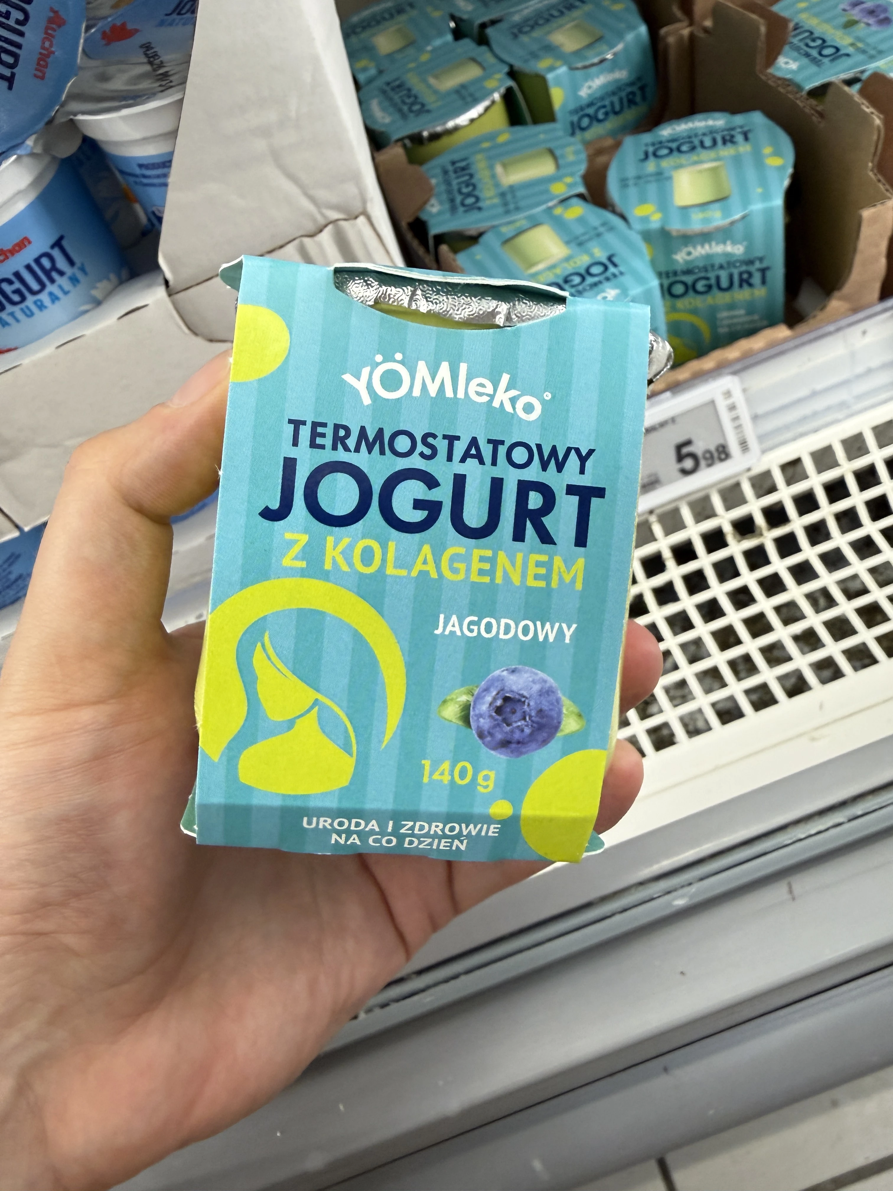 YÖMleko Termostatowy jogurt z kolagenem jagodowy | 140g