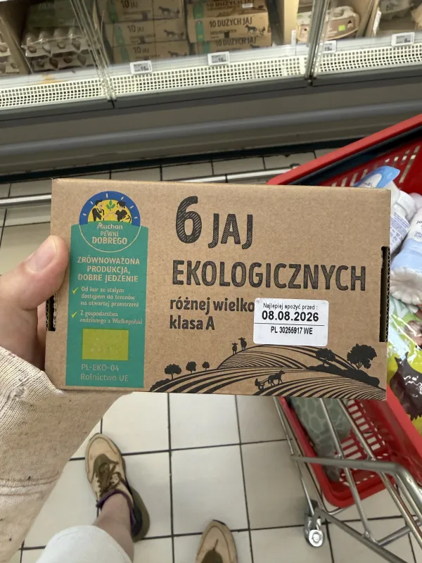 Pewni Dobrego 6 jaj ekologicznych różnej wielkości | 300g