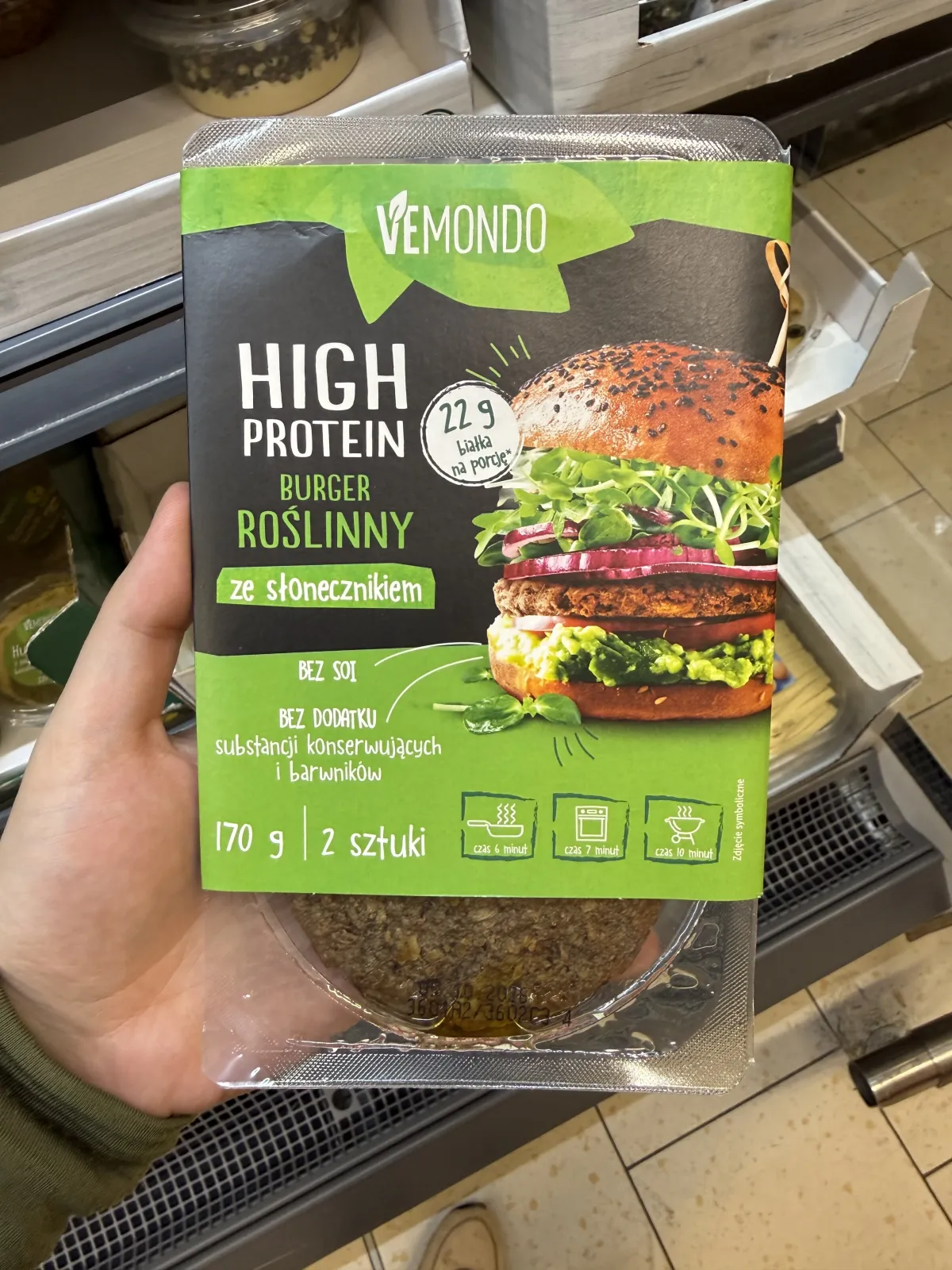 Vemondo High Protein Burger roślinny ze słonecznikiem | 170g