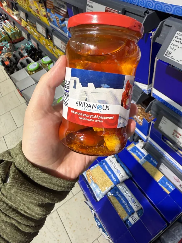 Eridanous Pikantne papryczki pepperoni nadziewane serem | 270g