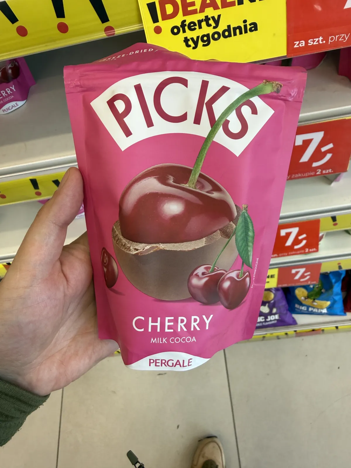 Pergalė Picks Cherry Milk Cocoa / Drażetki z liofilizowanymi wiśniami w polewie mleczno-kakaowej | 90g
