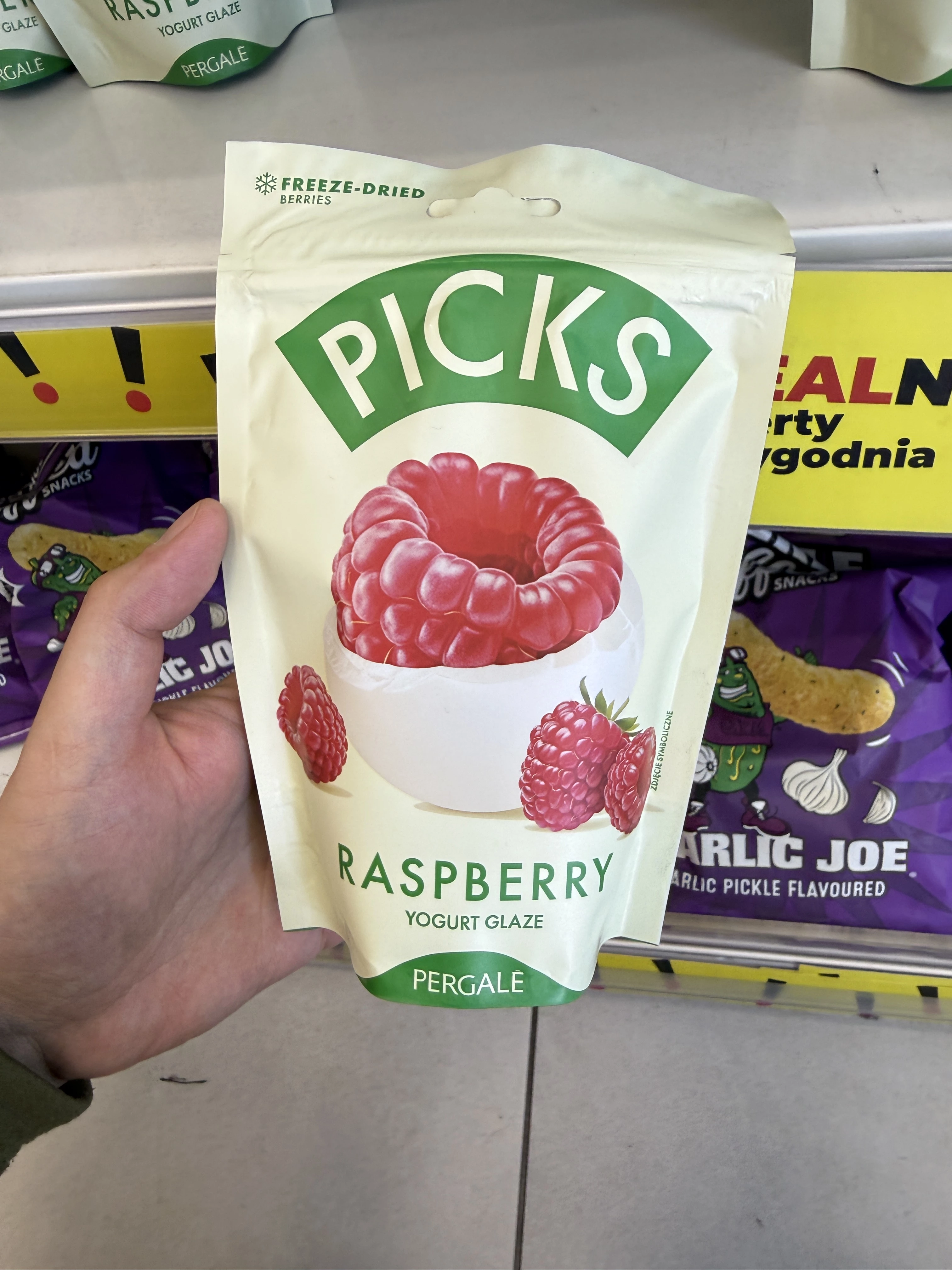 Pergalė Picks Raspberry Yogurt Glaze / Liofilizowane maliny w polewie jogurtowej | 90g
