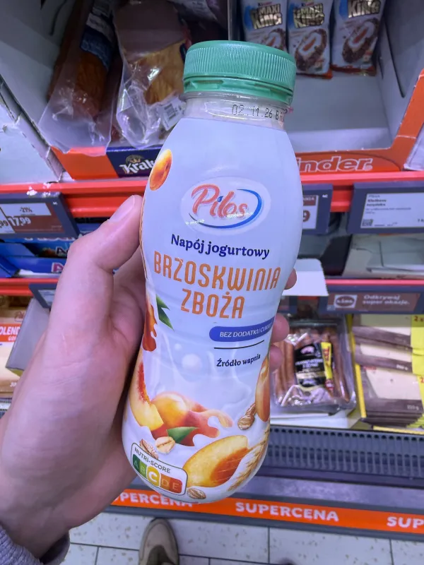 Pilos Napój jogurtowy Brzoskwinia Zboża | 322ml / 330g