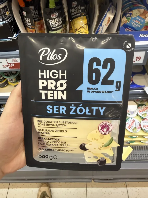 Pilos High Protein Ser żółty w plastrach | 200g
