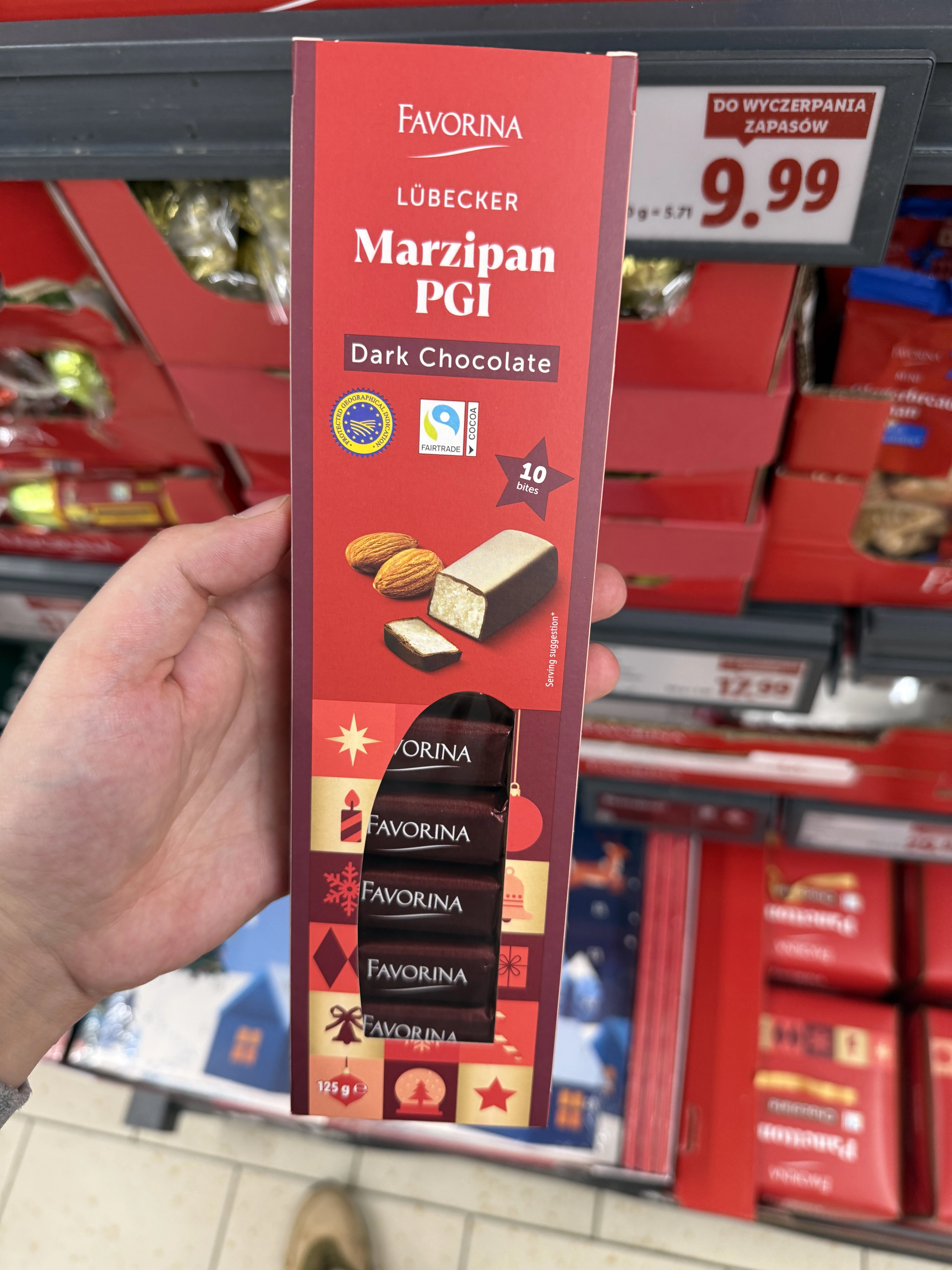 Favorina Lübecker Marzipan PGI Dark Chocolate / Marcepan lubecki w czekoladzie deserowej | 125g