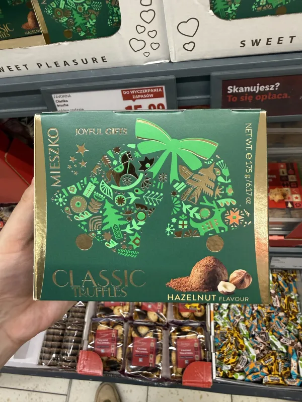 Mieszko Joyful Gifts Classic Truffles Hazelnut Flavour / Trufle o smaku orzechowym | 175g