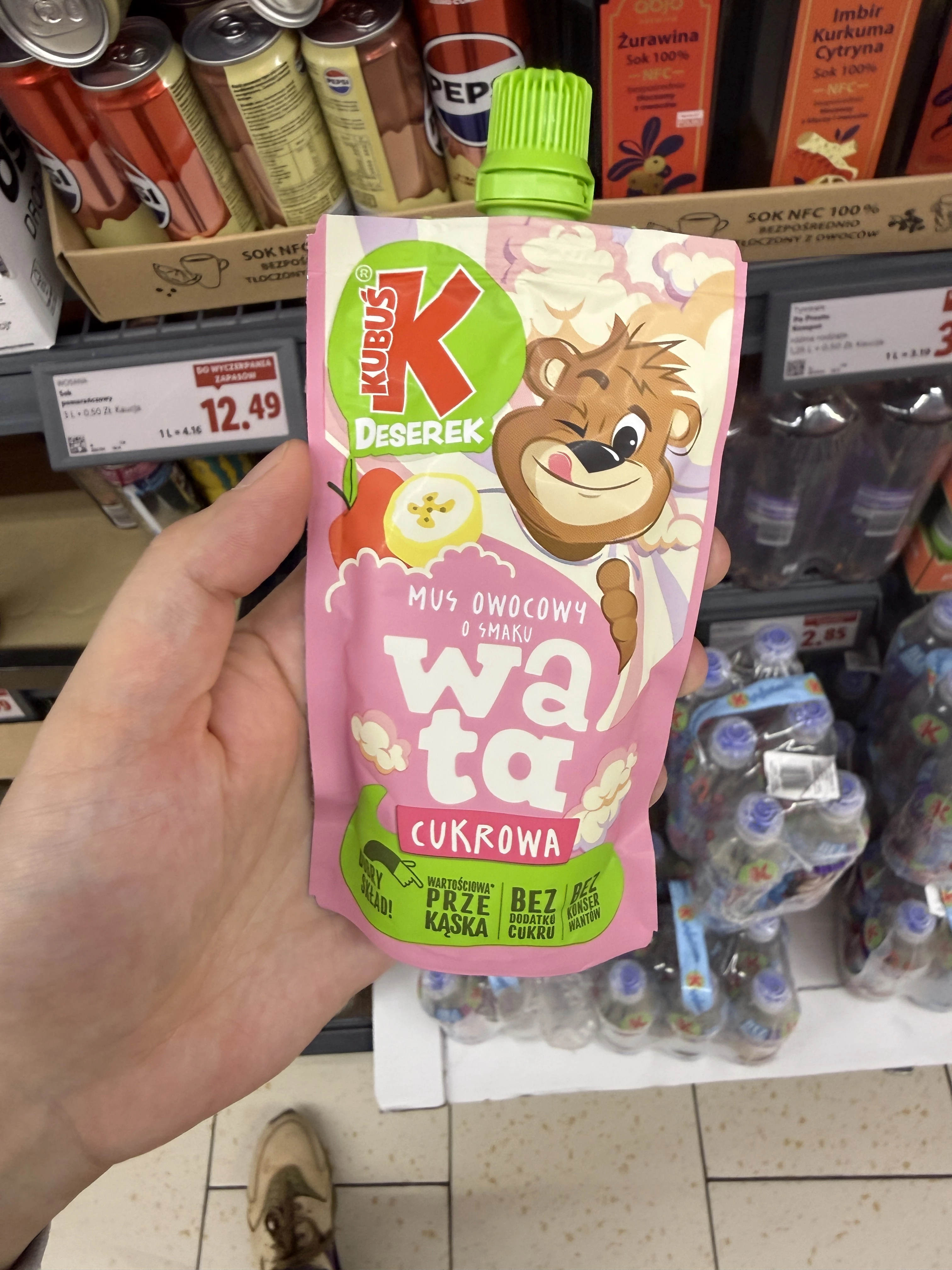 Kubuś Deserek Mus owocowy o smaku waty cukrowej | 100g