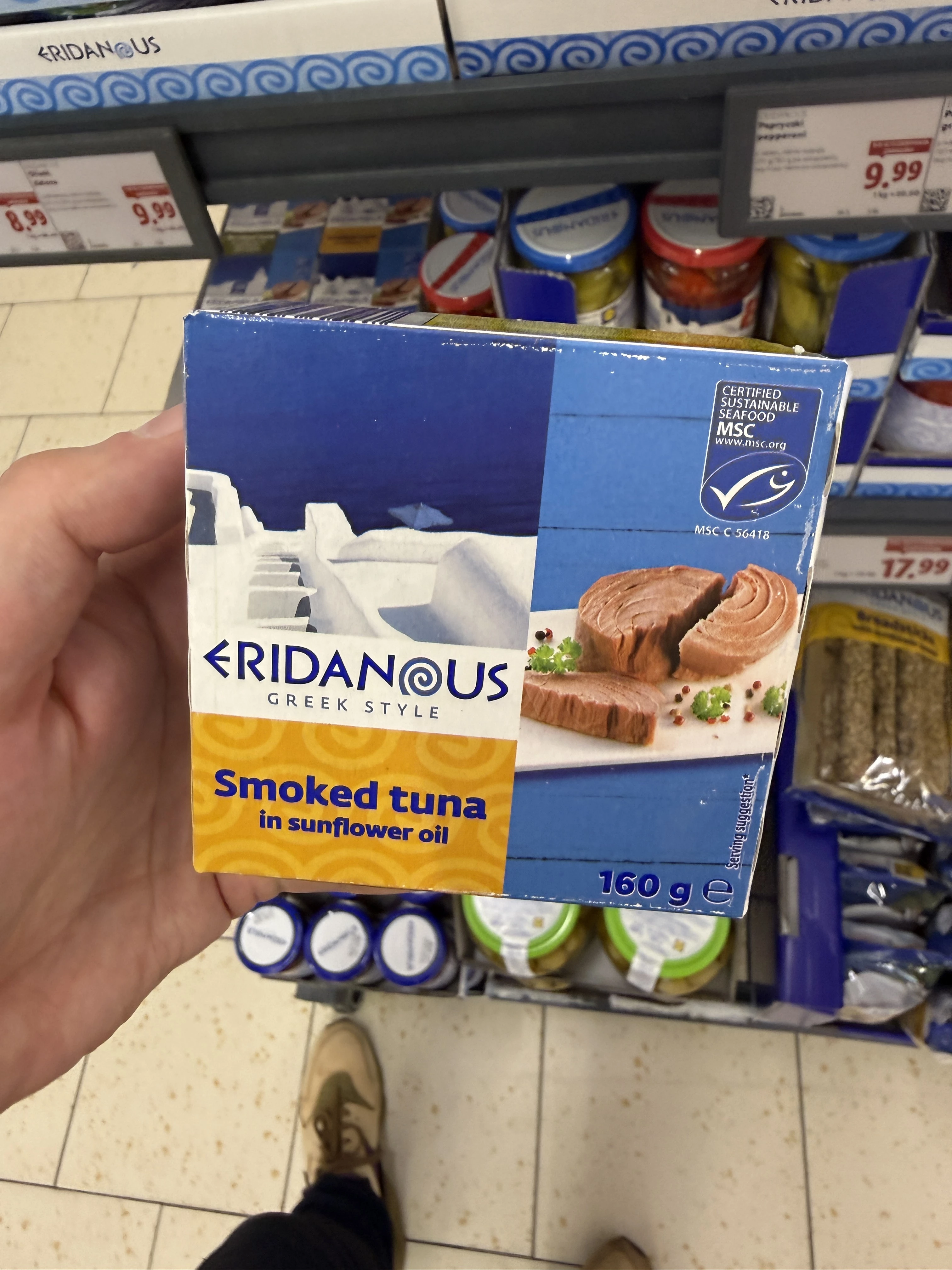 Eridanous Smoked tuna in sunflower oil / Wędzony tuńczyk w oleju słonecznikowym | 160g