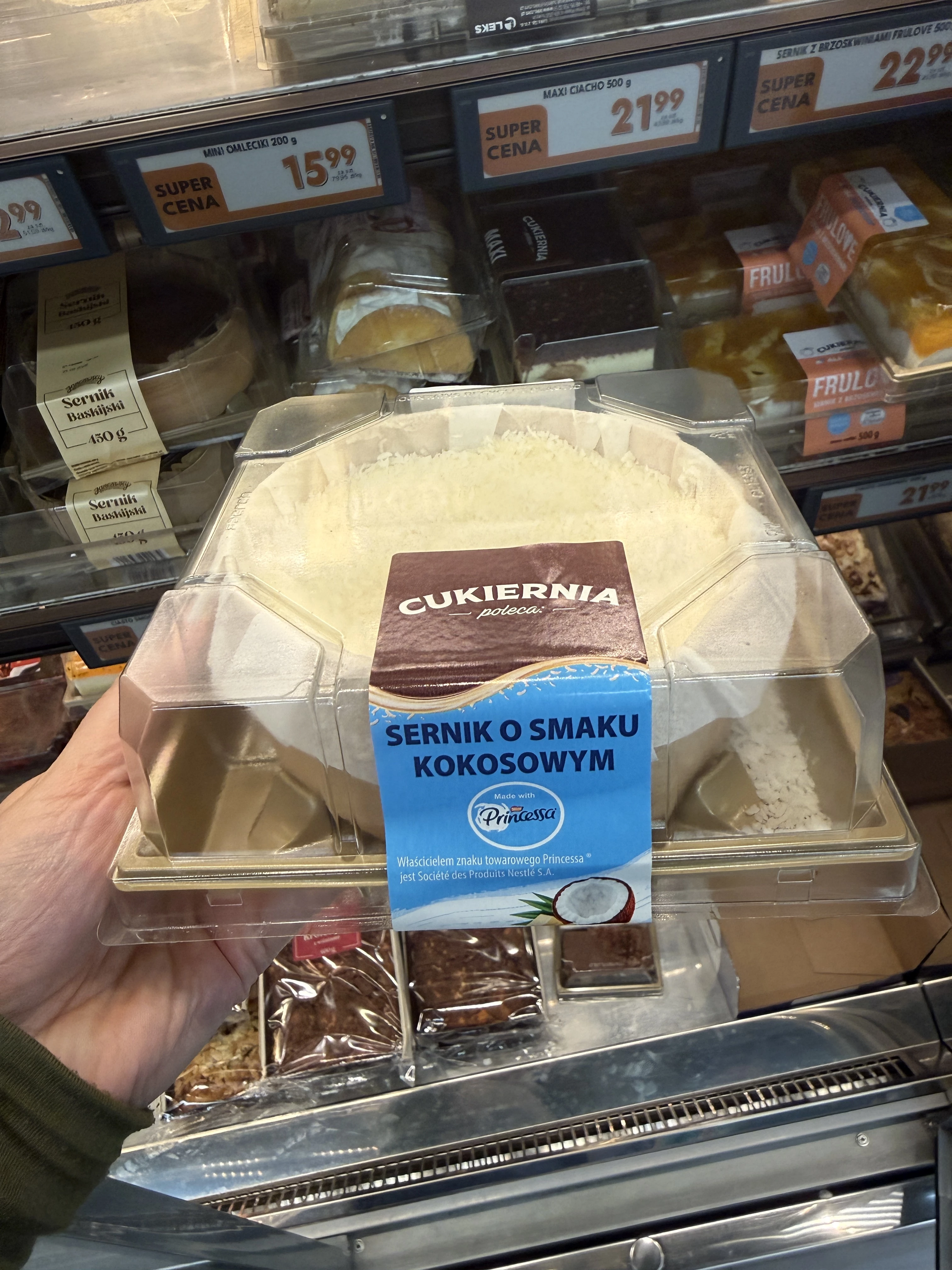 Cukiernia Poleca Sernik o smaku kokosowym z kremem Princessa | 480g
