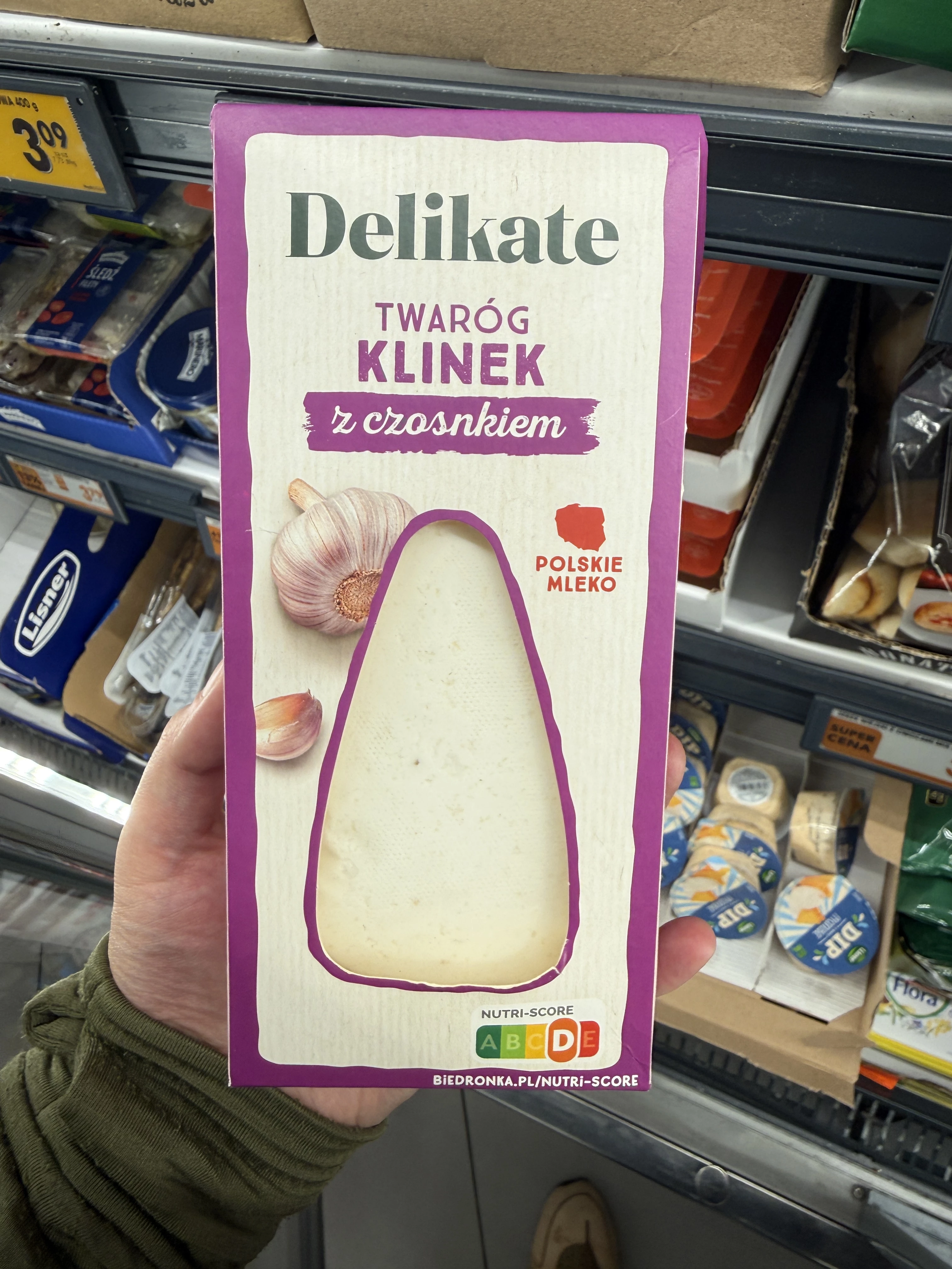 Delikate Twaróg Klinek z czosnkiem | 250g