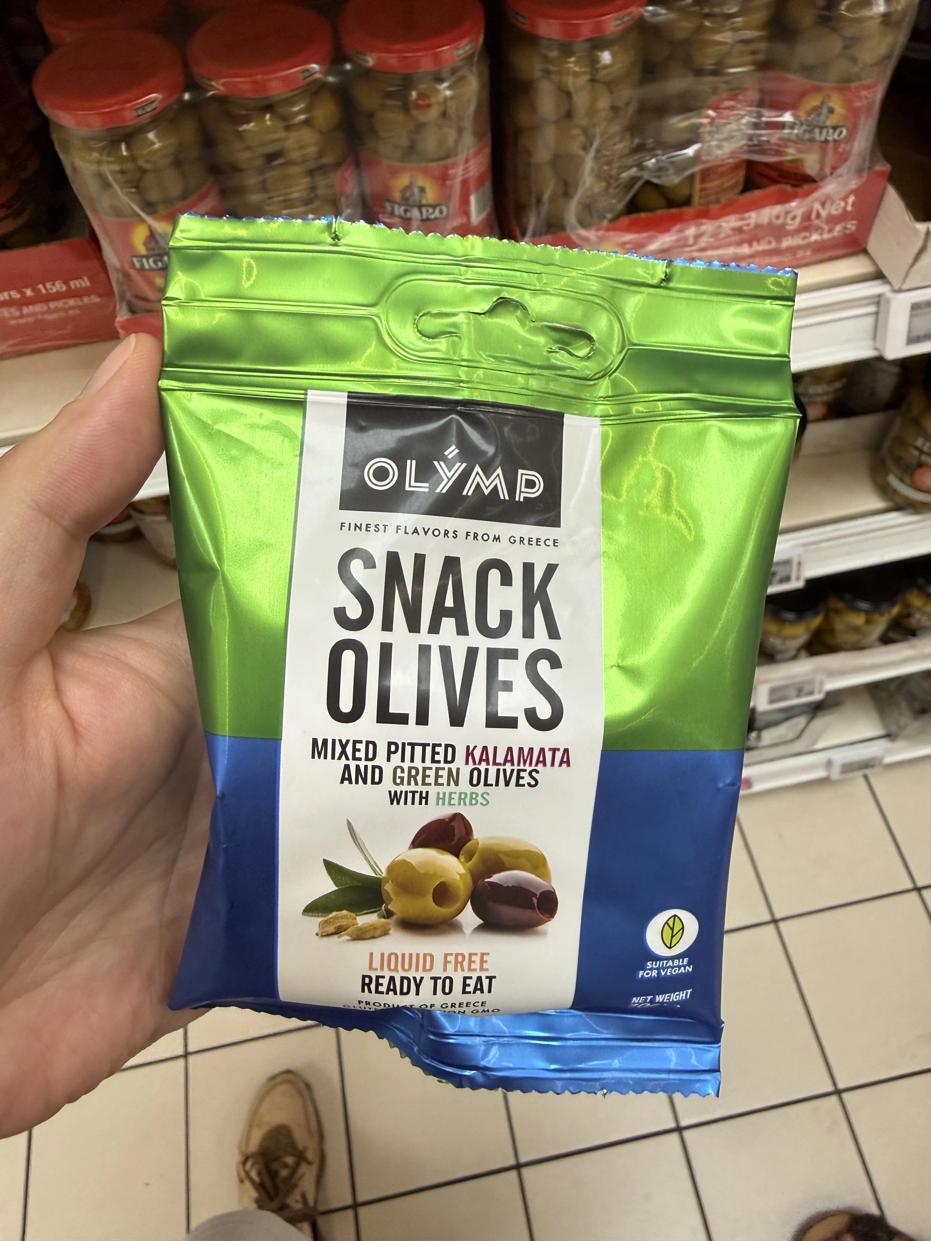 Olymp Snack Olives Mixed Pitted Kalamata and Green Olives with Herbs / Olymp Snack Olives Kalamata i Zielone Oliwki z Ziołami | 70g
