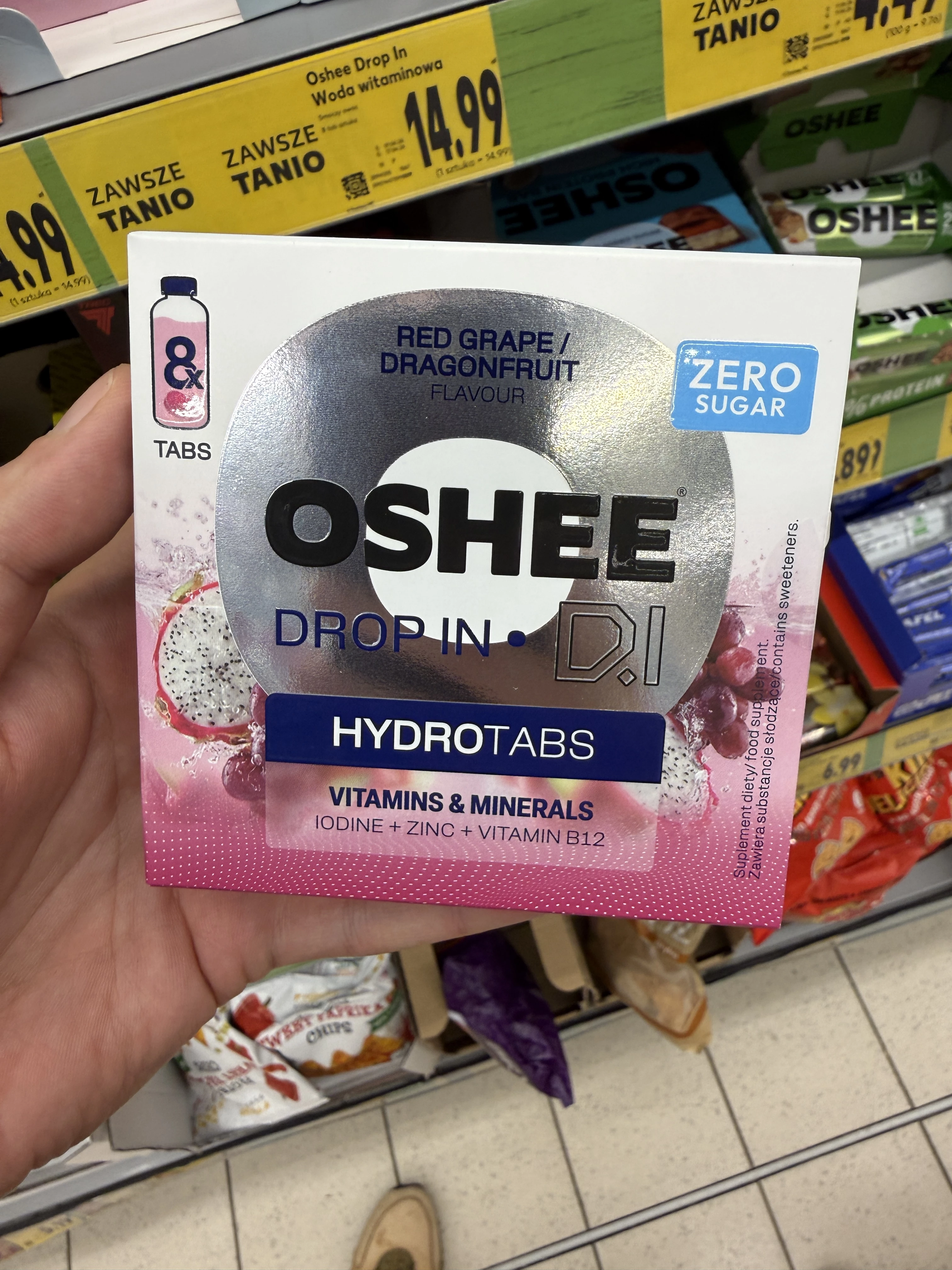 Oshee Drop In Hydrotabs Witaminy i Minerały Winogrono i Owoc Smoka | 55,3g