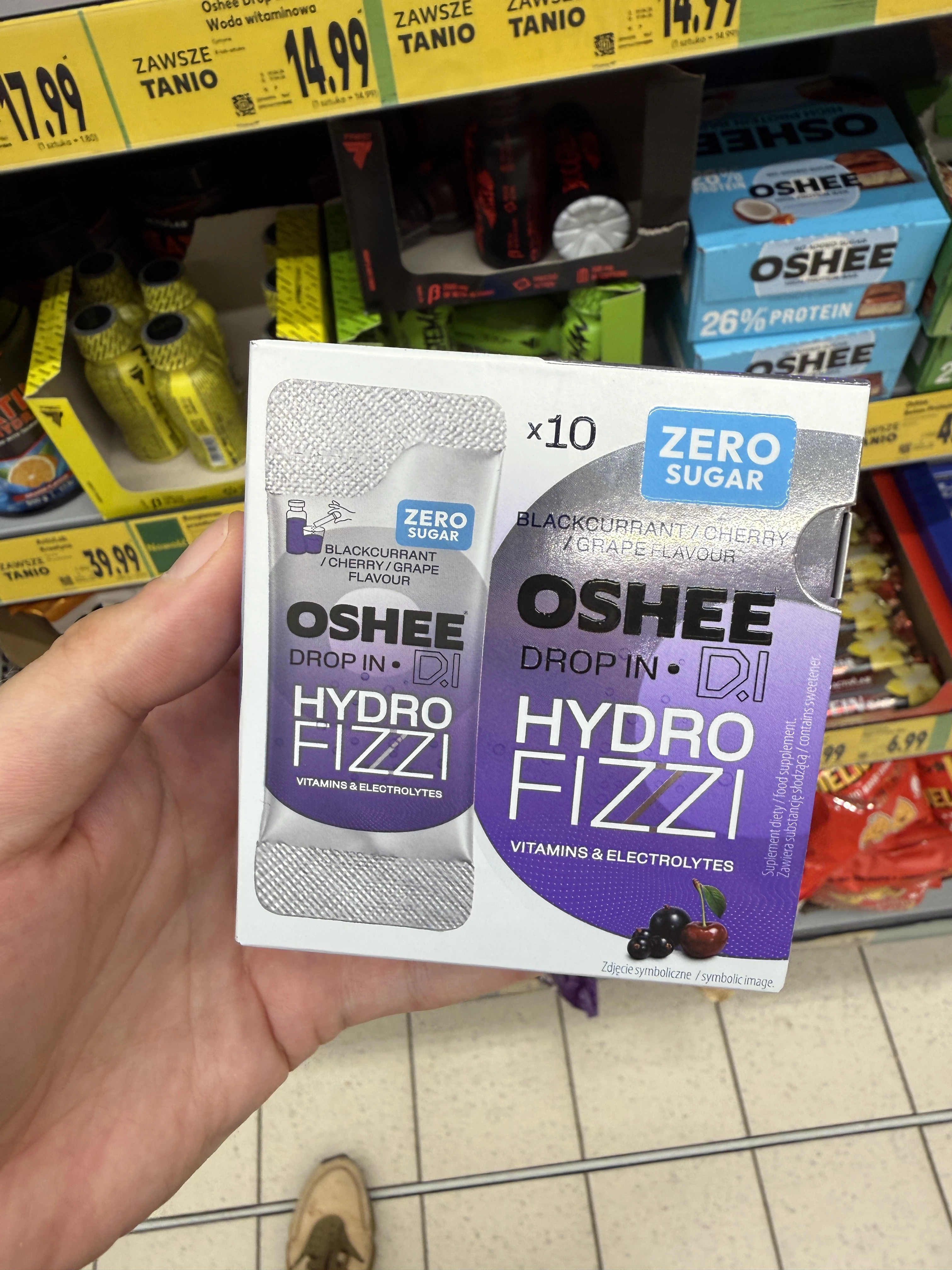 Oshee Drop In Hydrofizzi Zero Czarna porzeczka-Wiśnia-Winogrono | 63,1g