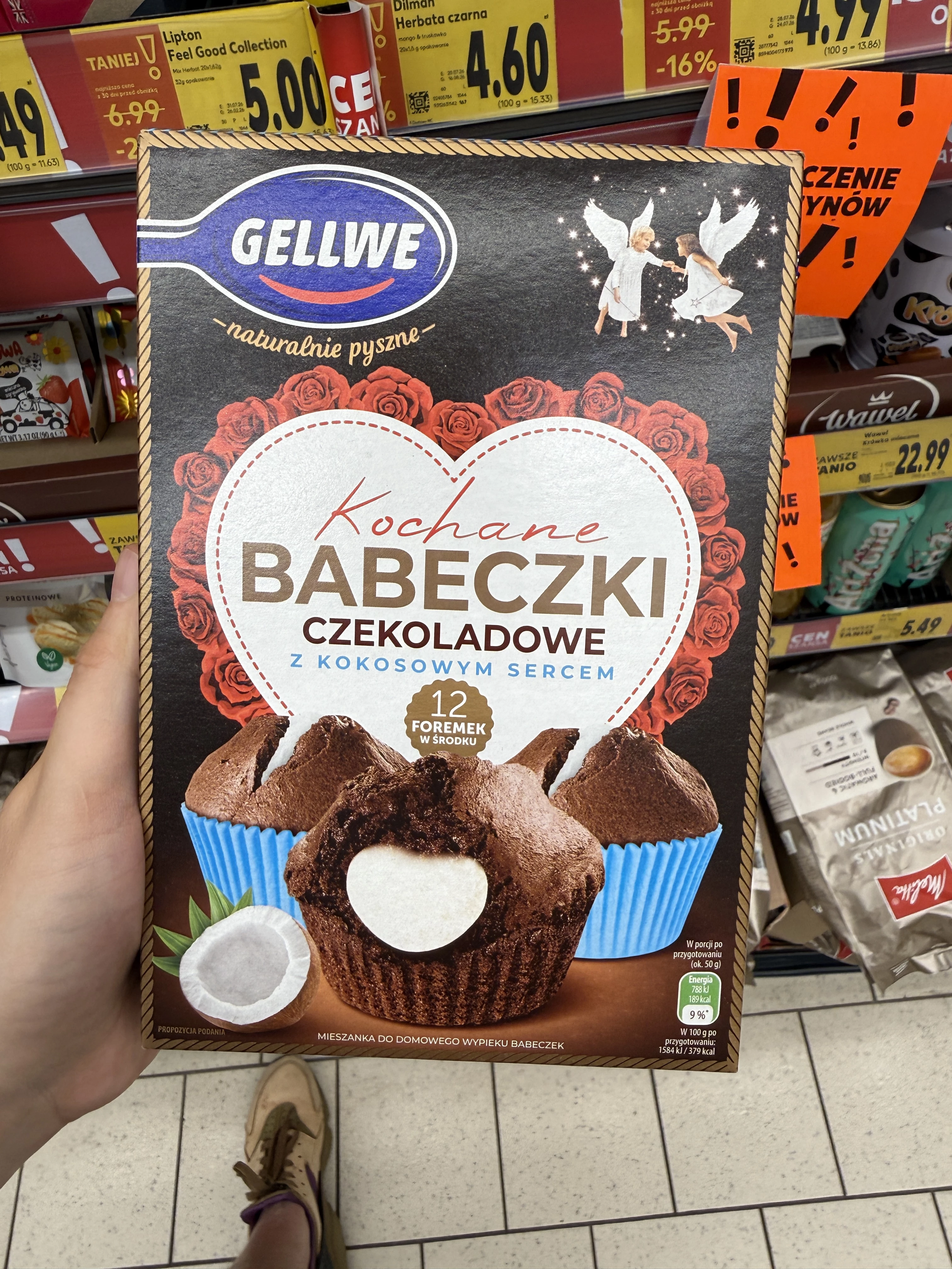 Gellwe Kochane Babeczki Czekoladowe z Kokosowym Sercem | 311g