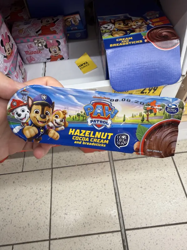 Psi Patrol Hazelnut Cocoa Cream and Breadsticks / Krem orzechowo-kakaowy z paluszkami chlebowymi | 25g